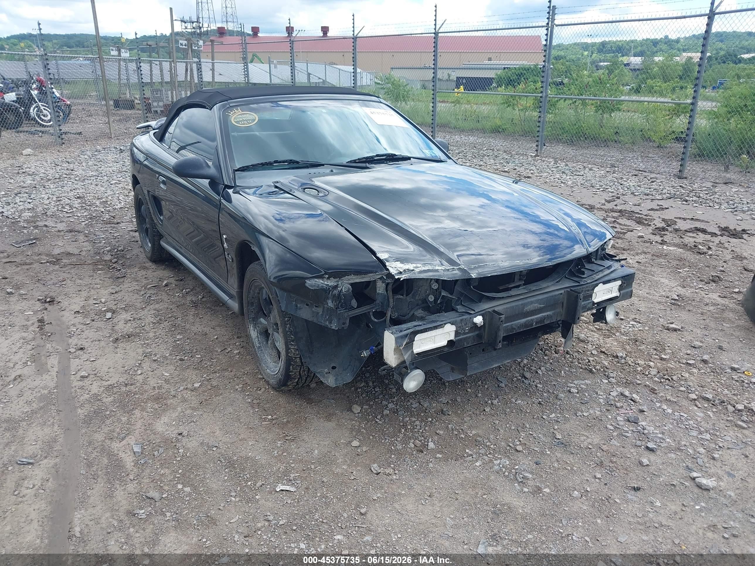 1995 Ford Mustang Cobra Svt Black vin: 1FALP45D0SF216383
