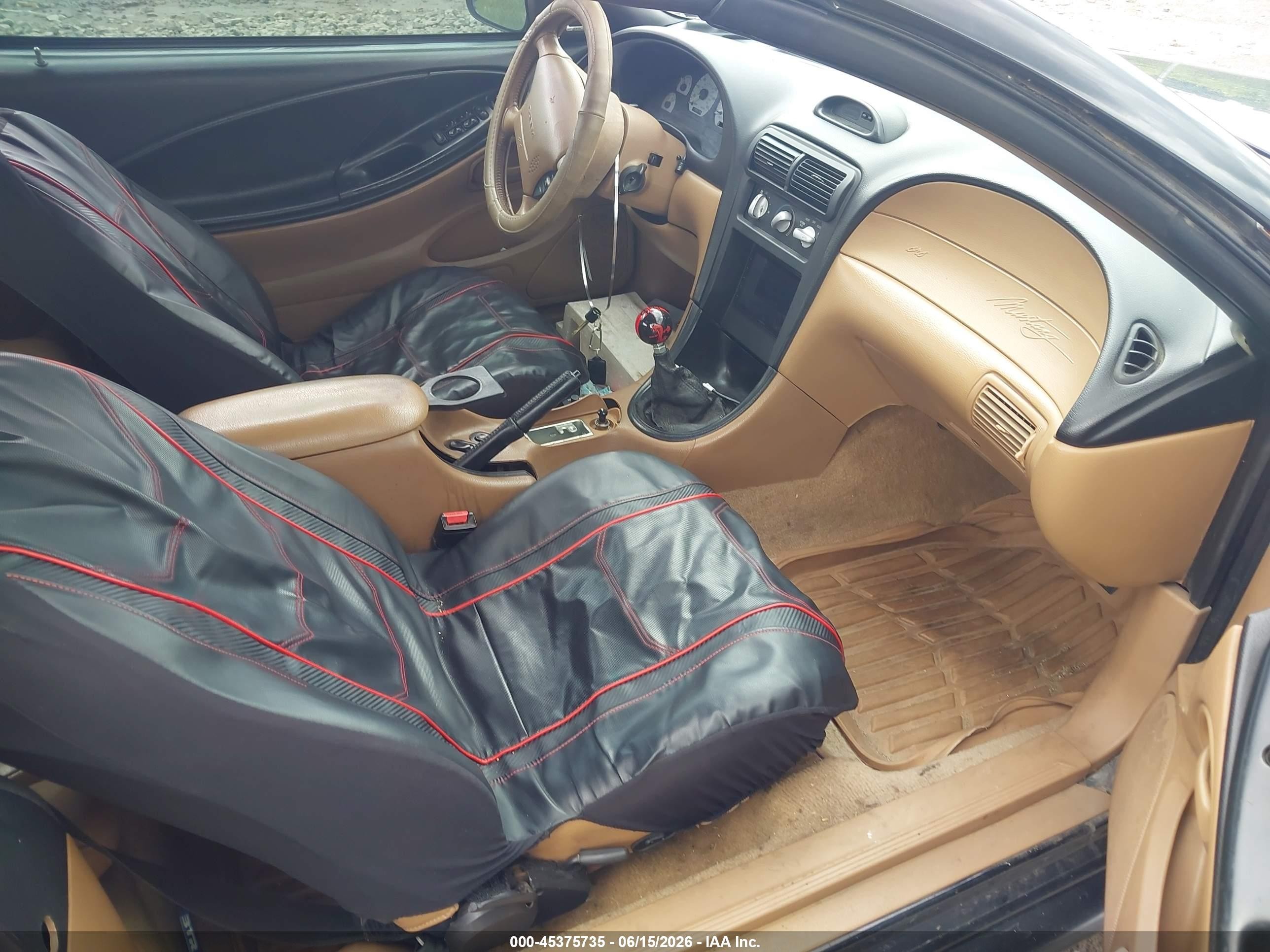 1995 Ford Mustang Cobra Svt Black vin: 1FALP45D0SF216383