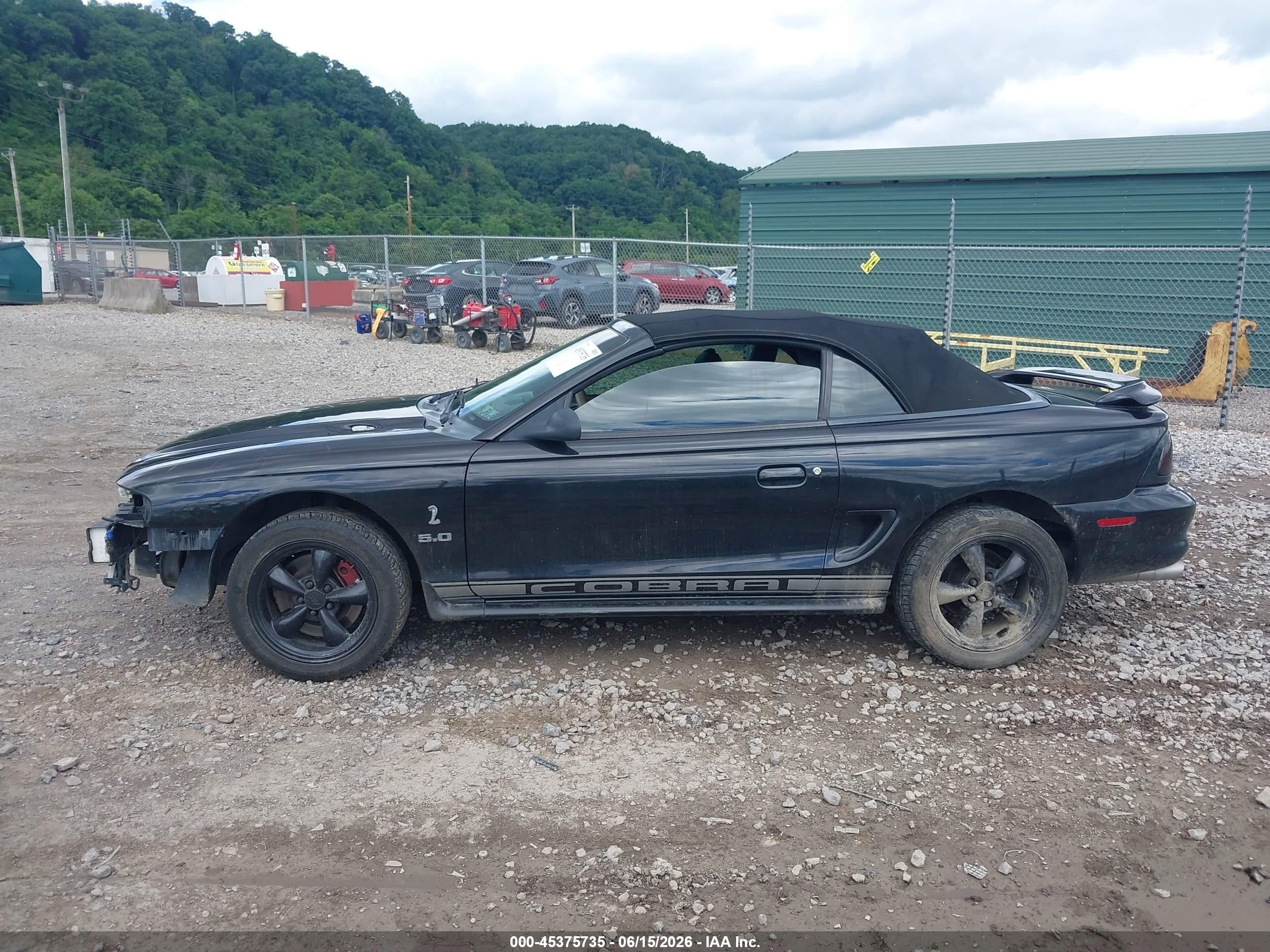 1995 Ford Mustang Cobra Svt Black vin: 1FALP45D0SF216383