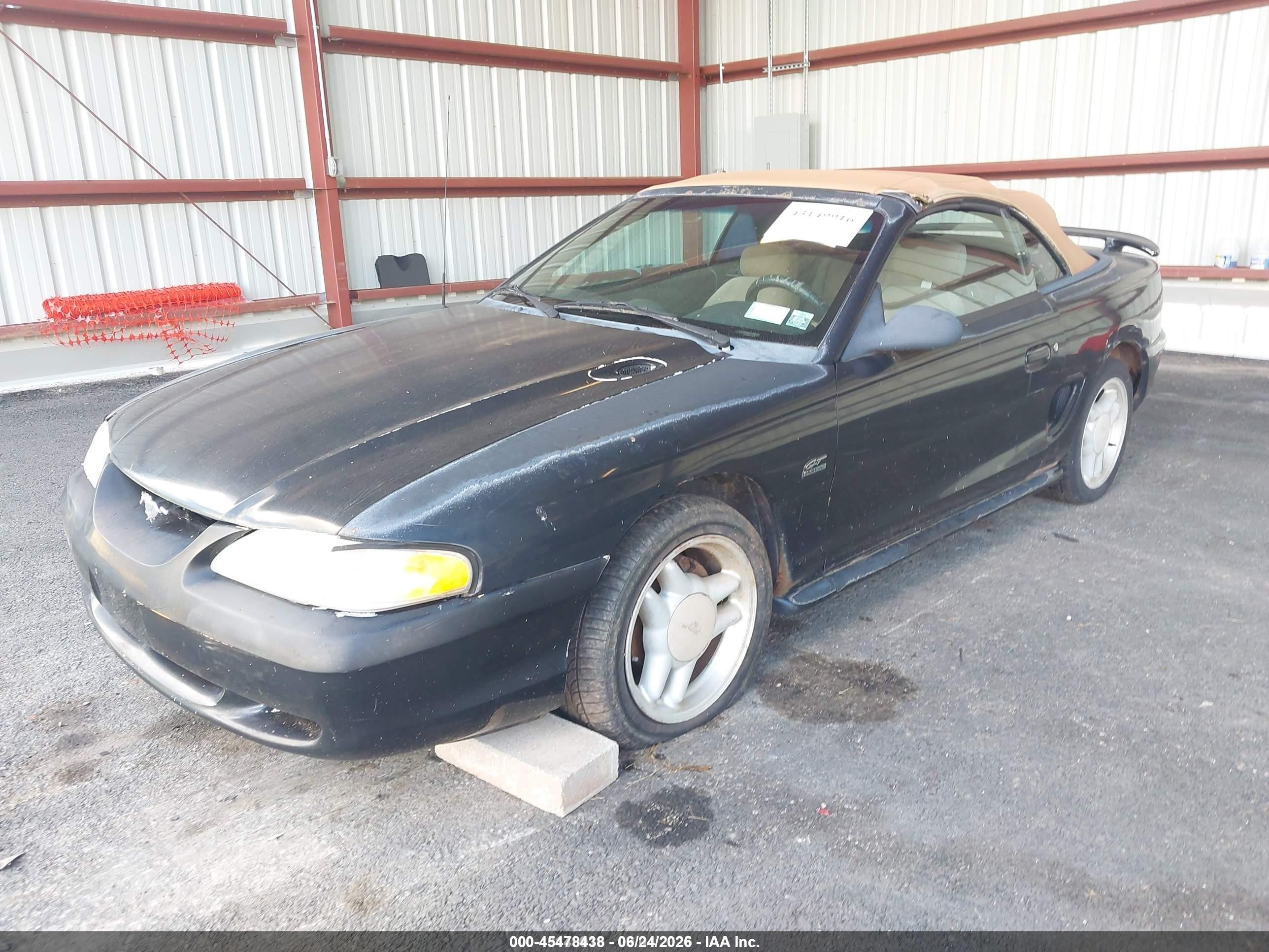 1994 Ford Mustang Gt Black vin: 1FALP45T0RF212657