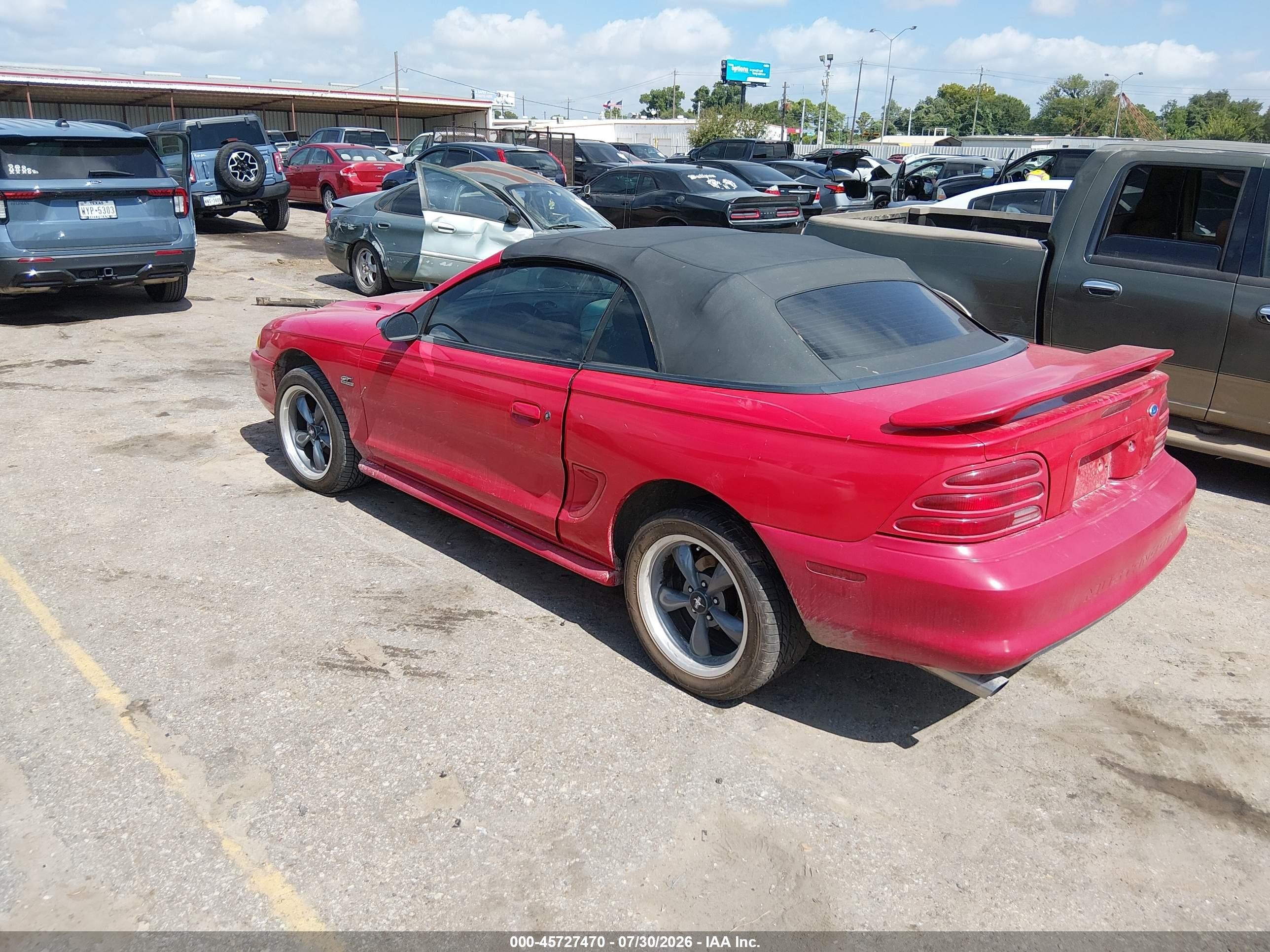 1994 Ford Mustang Gt Red vin: 1FALP45T3RF162577