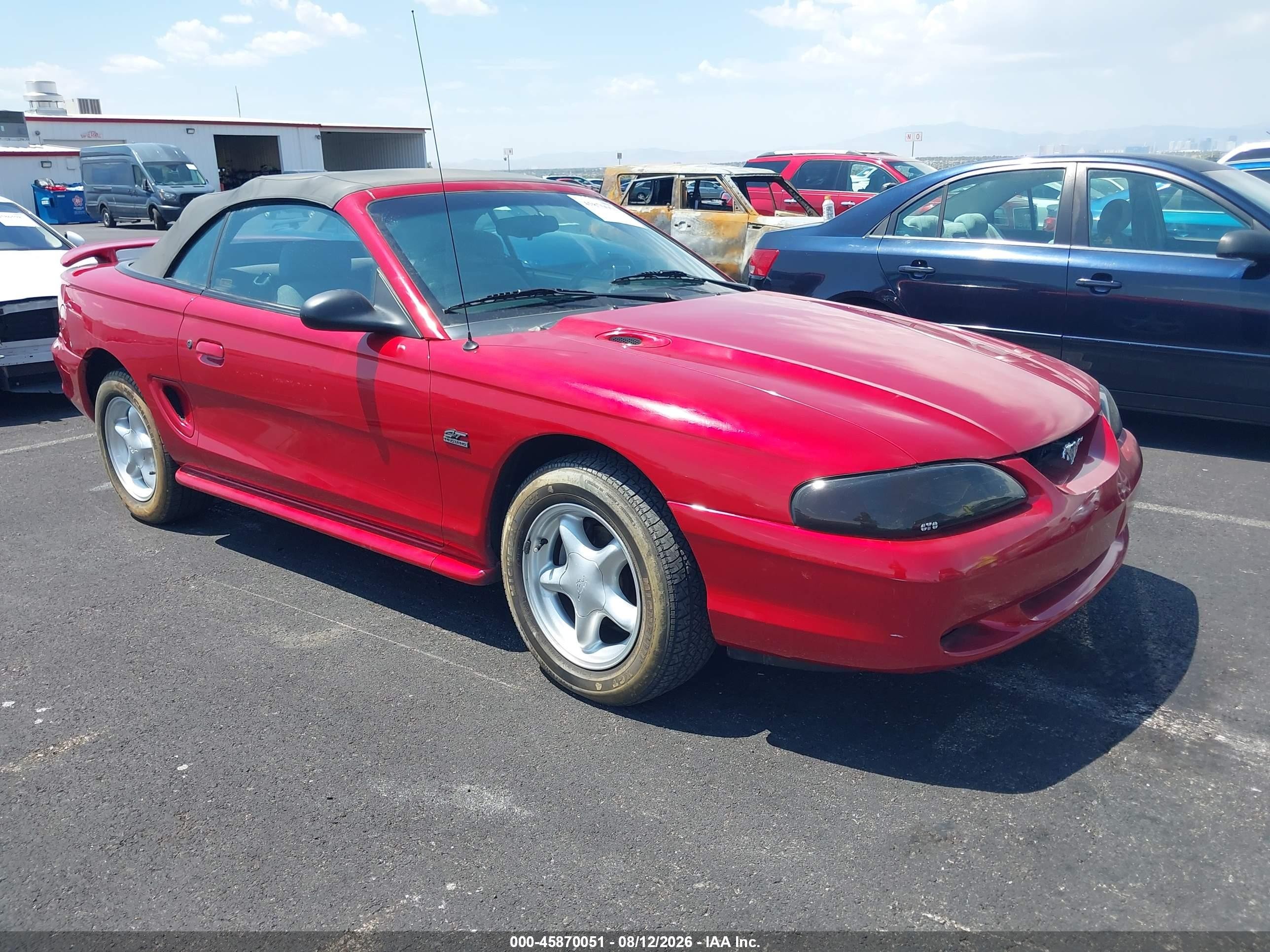 1994 Ford Mustang Gt Red vin: 1FALP45T3RF175975