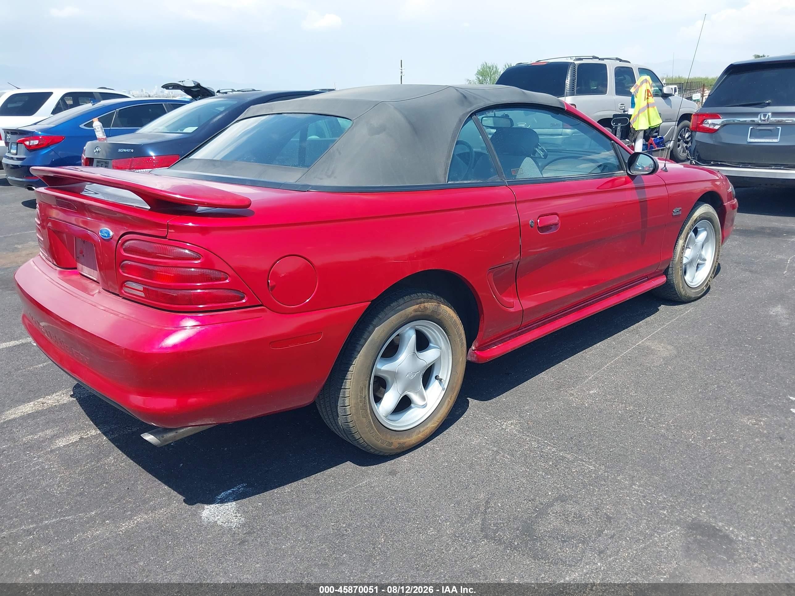 1994 Ford Mustang Gt Red vin: 1FALP45T3RF175975
