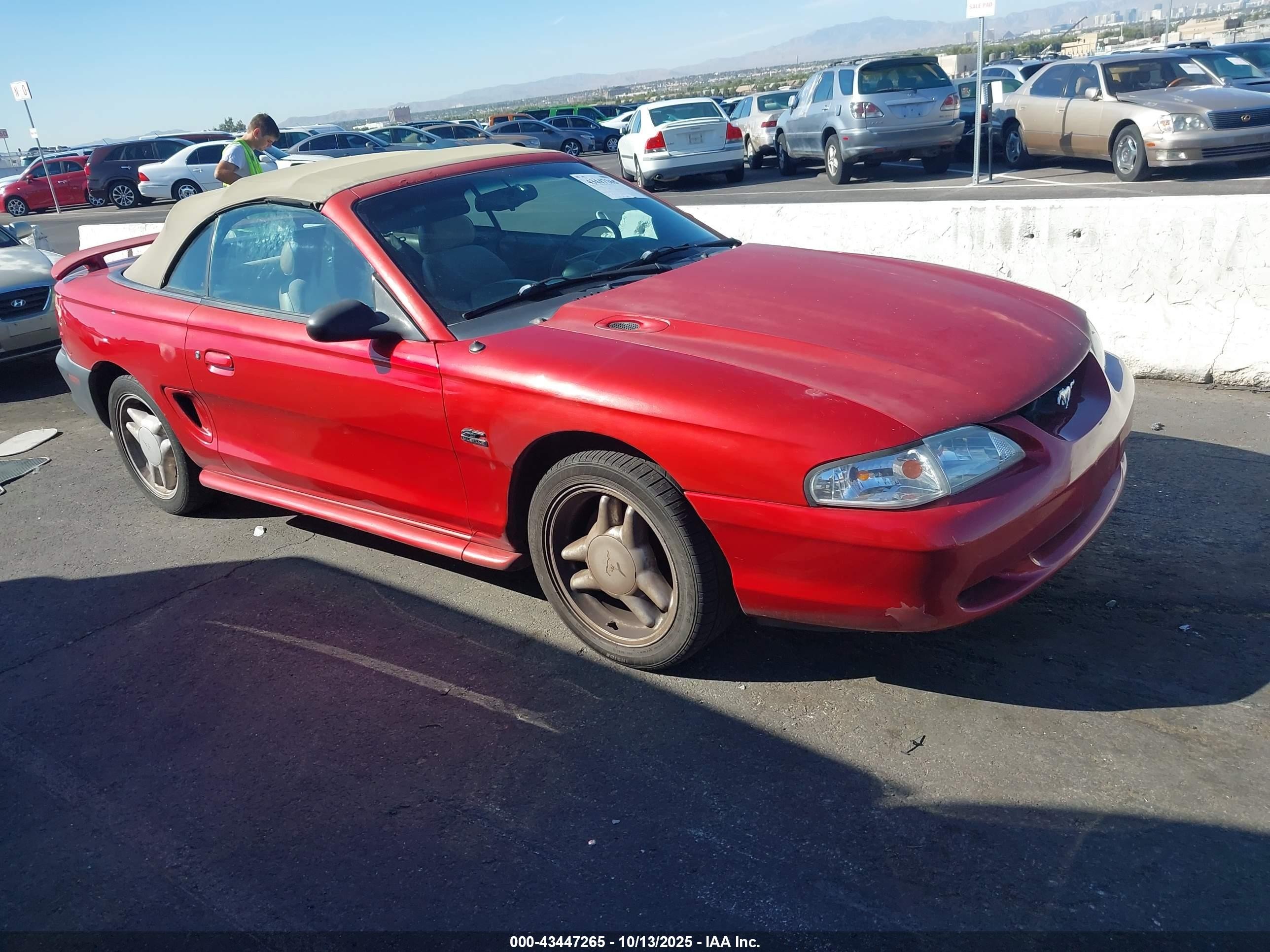 1995 Ford Mustang Gt/gts Red vin: 1FALP45T4SF114396
