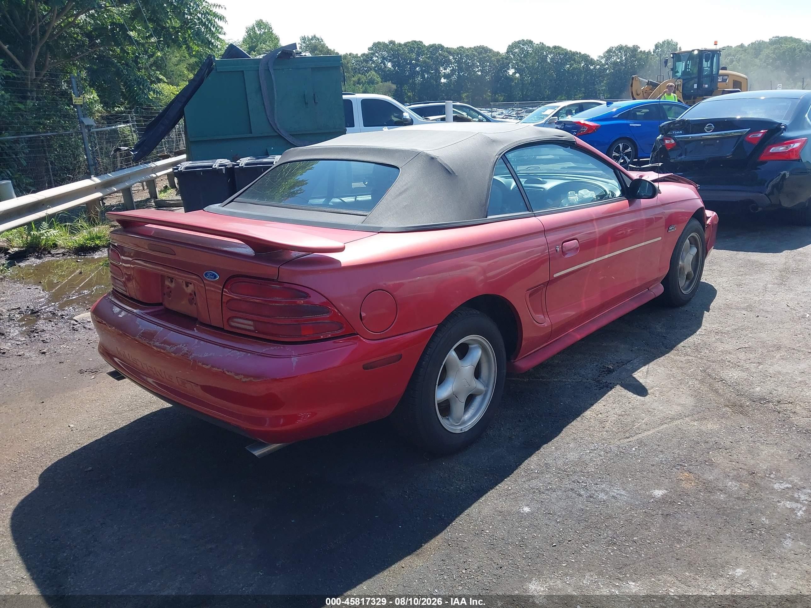 1994 Ford Mustang Gt Red vin: 1FALP45T6RF225820