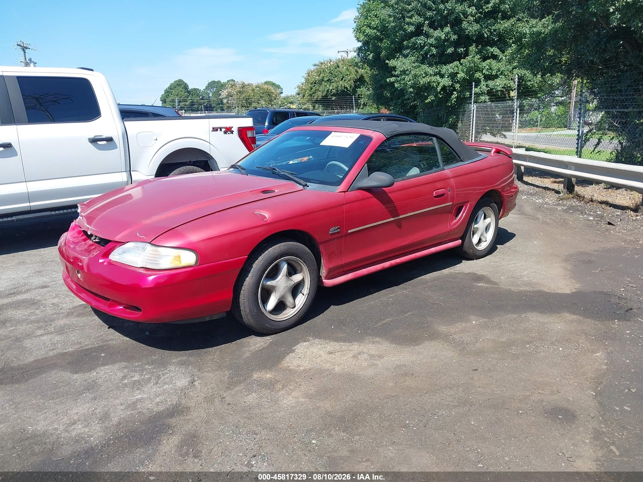 1994 Ford Mustang Gt Red vin: 1FALP45T6RF225820