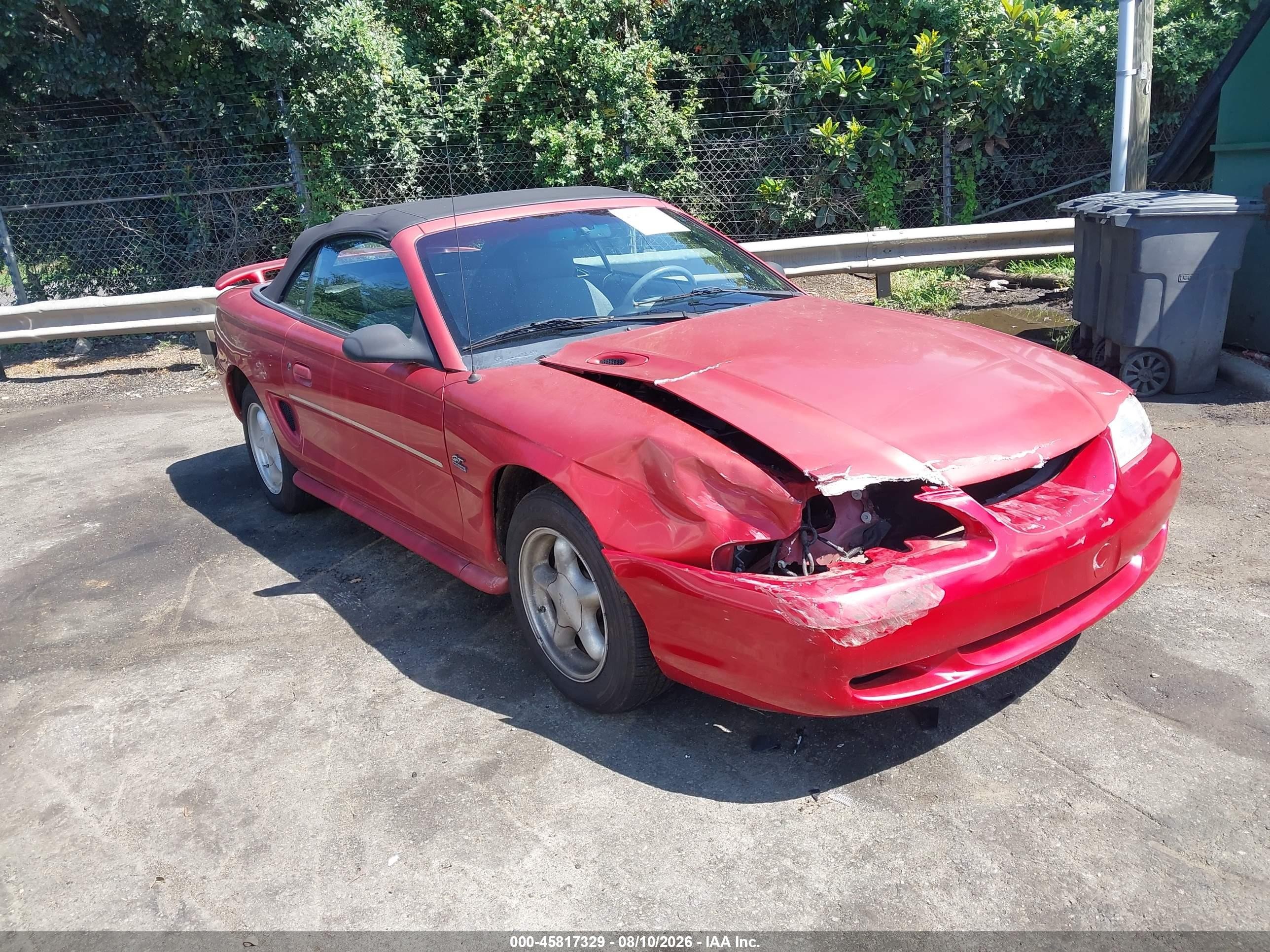 1994 Ford Mustang Gt Red vin: 1FALP45T6RF225820