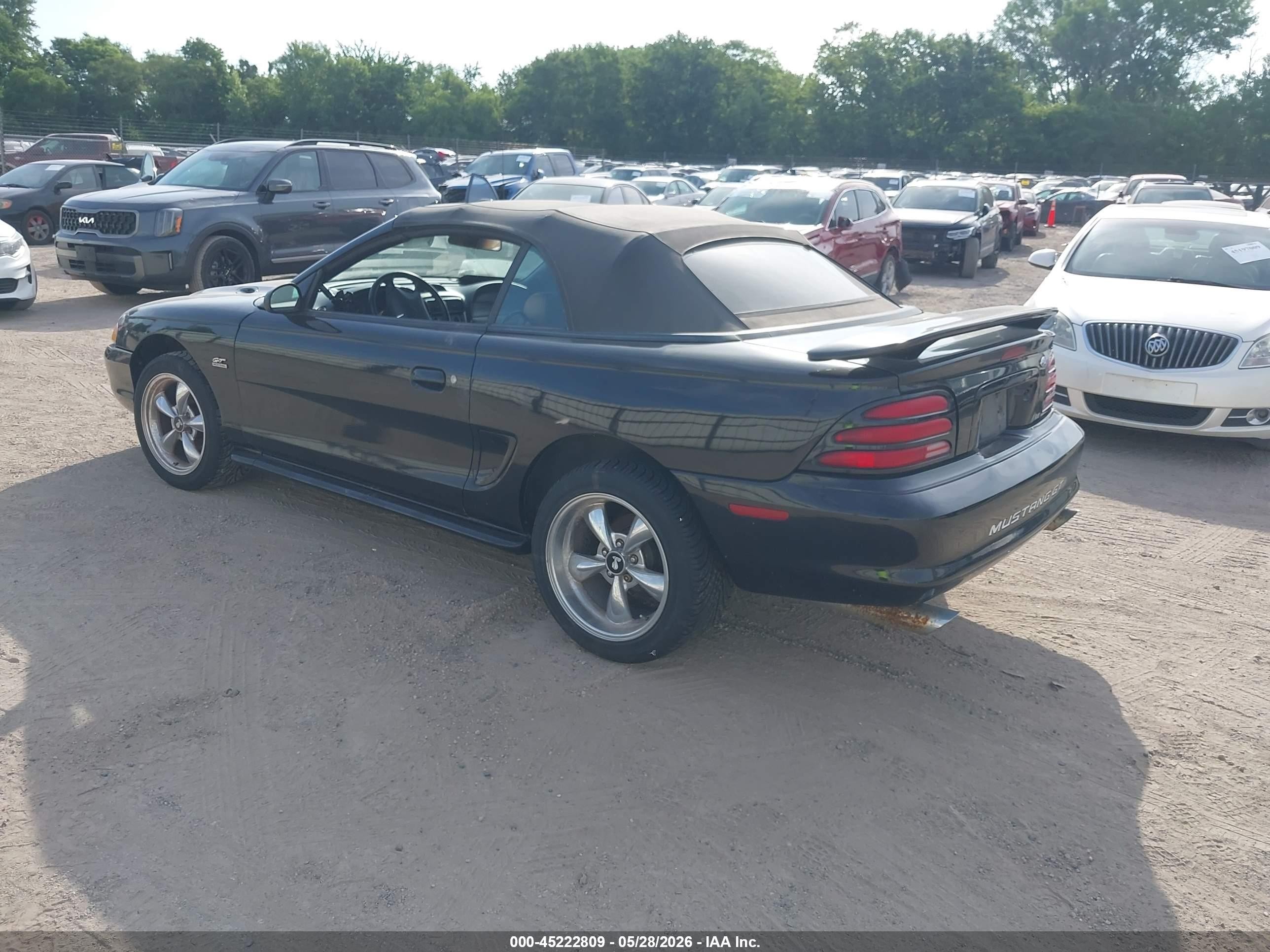 1994 Ford Mustang Gt Black vin: 1FALP45T7RF201784