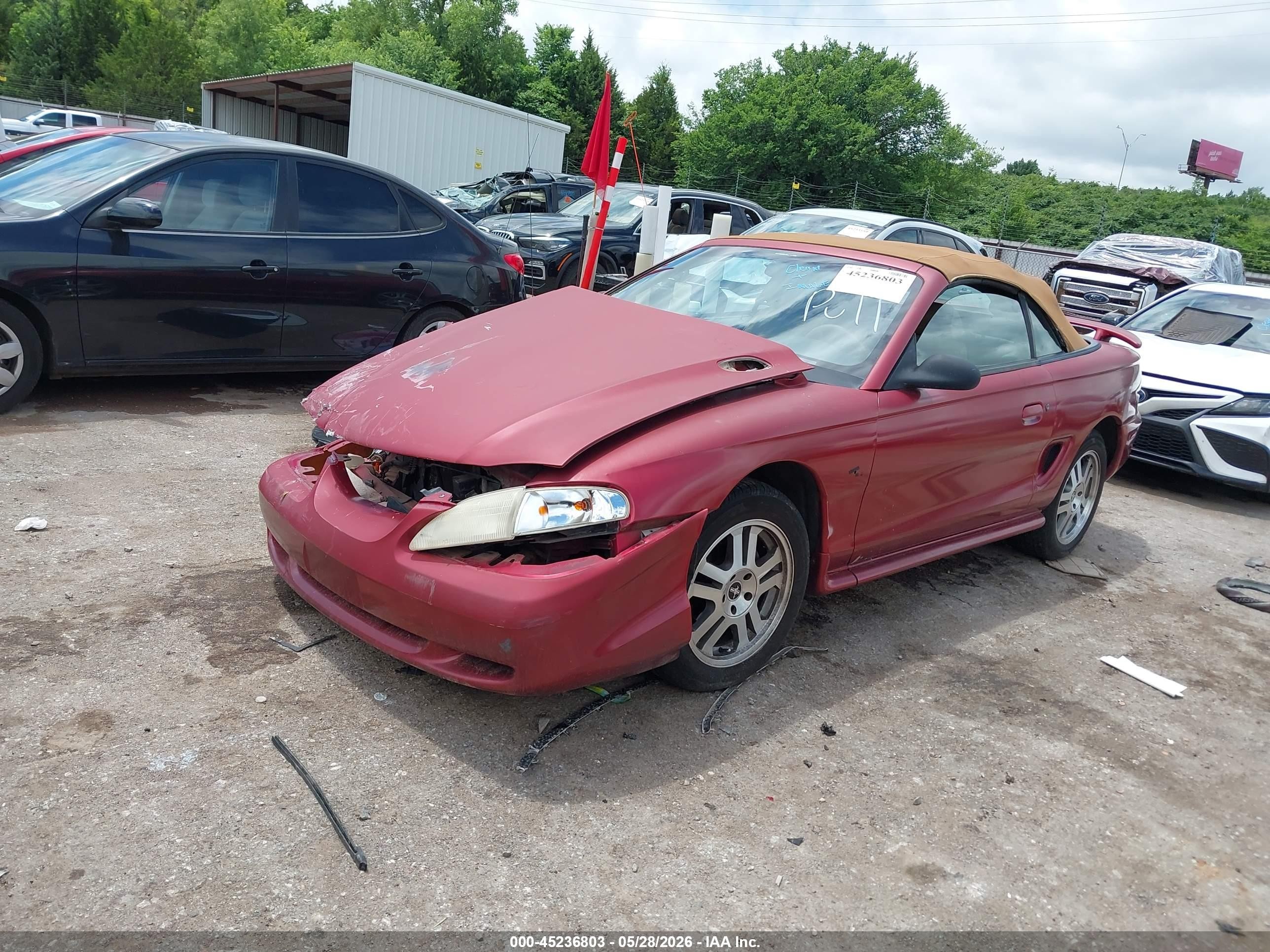 1995 Ford Mustang Gt/gts Red vin: 1FALP45T7SF201158