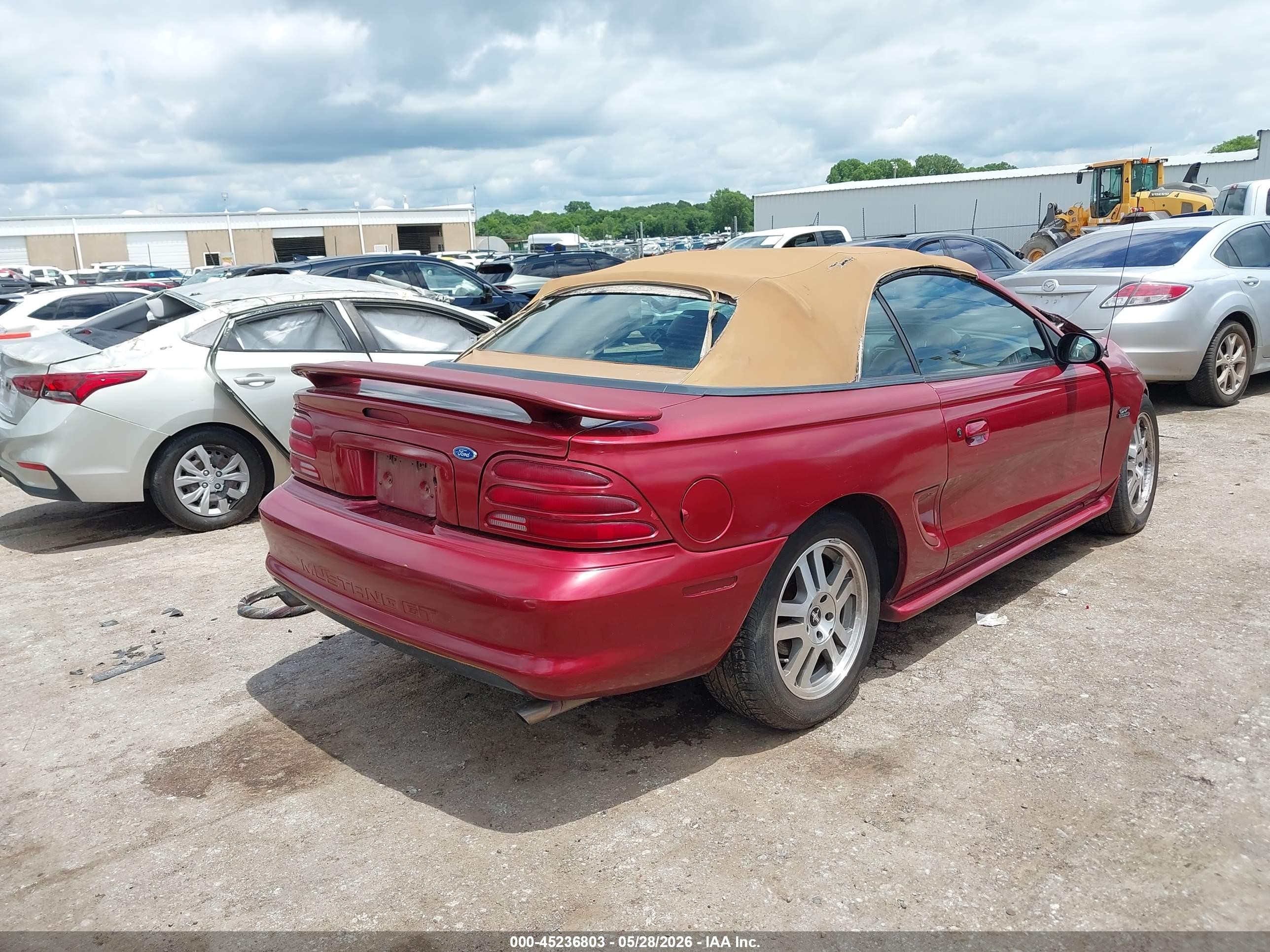 1995 Ford Mustang Gt/gts Red vin: 1FALP45T7SF201158