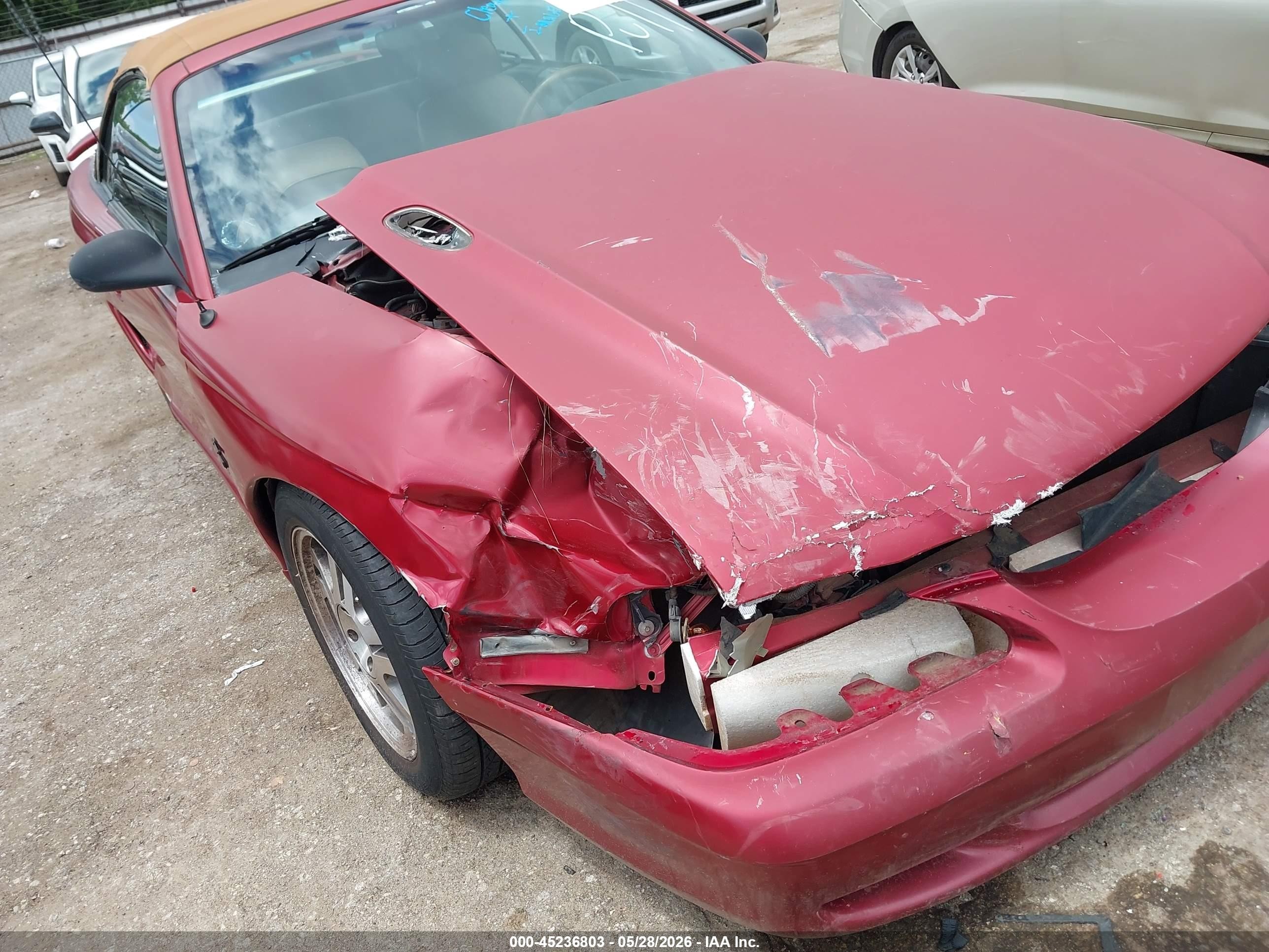 1995 Ford Mustang Gt/gts Red vin: 1FALP45T7SF201158