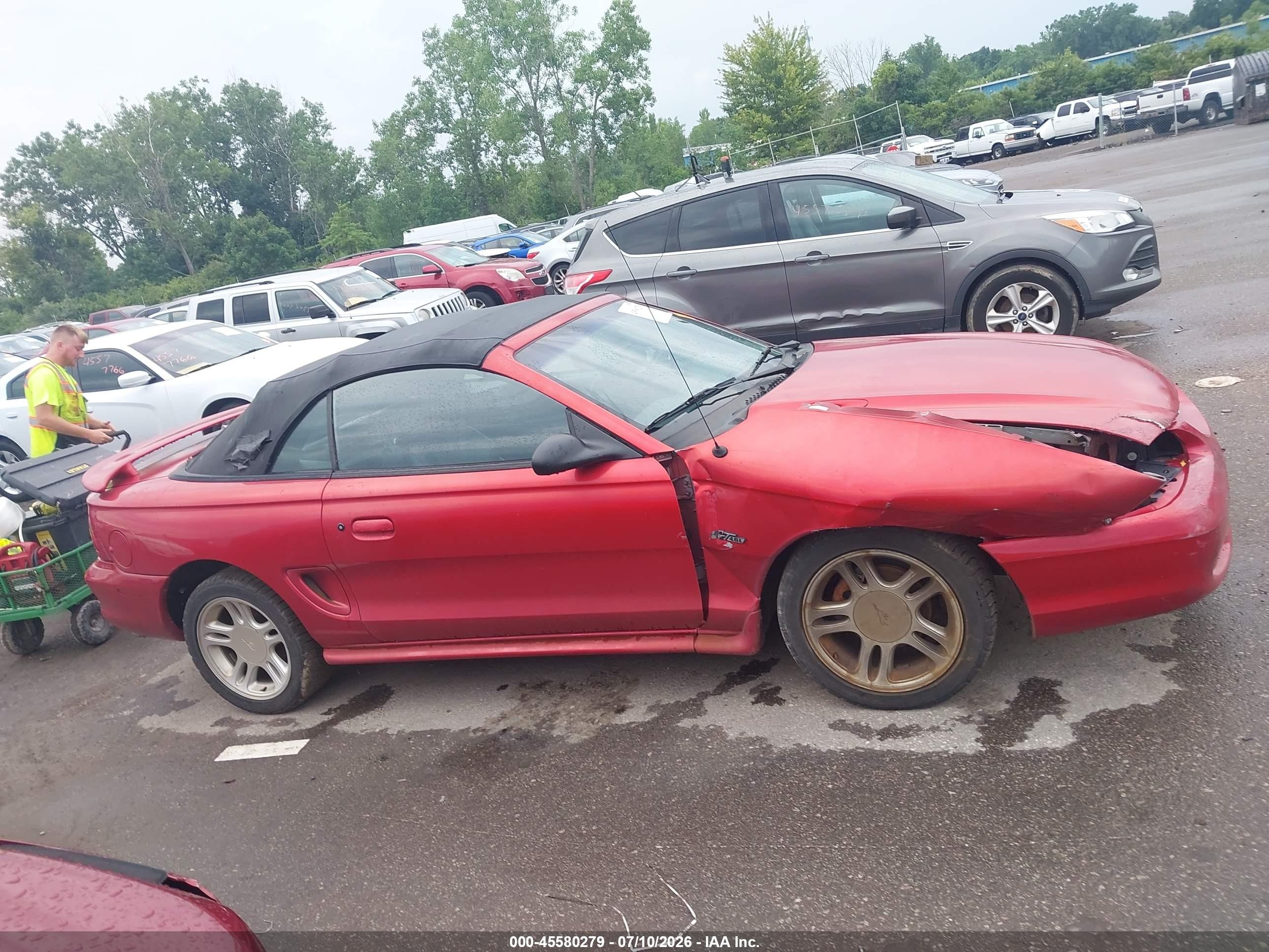 1996 Ford Mustang Gt Red vin: 1FALP45X0TF221448