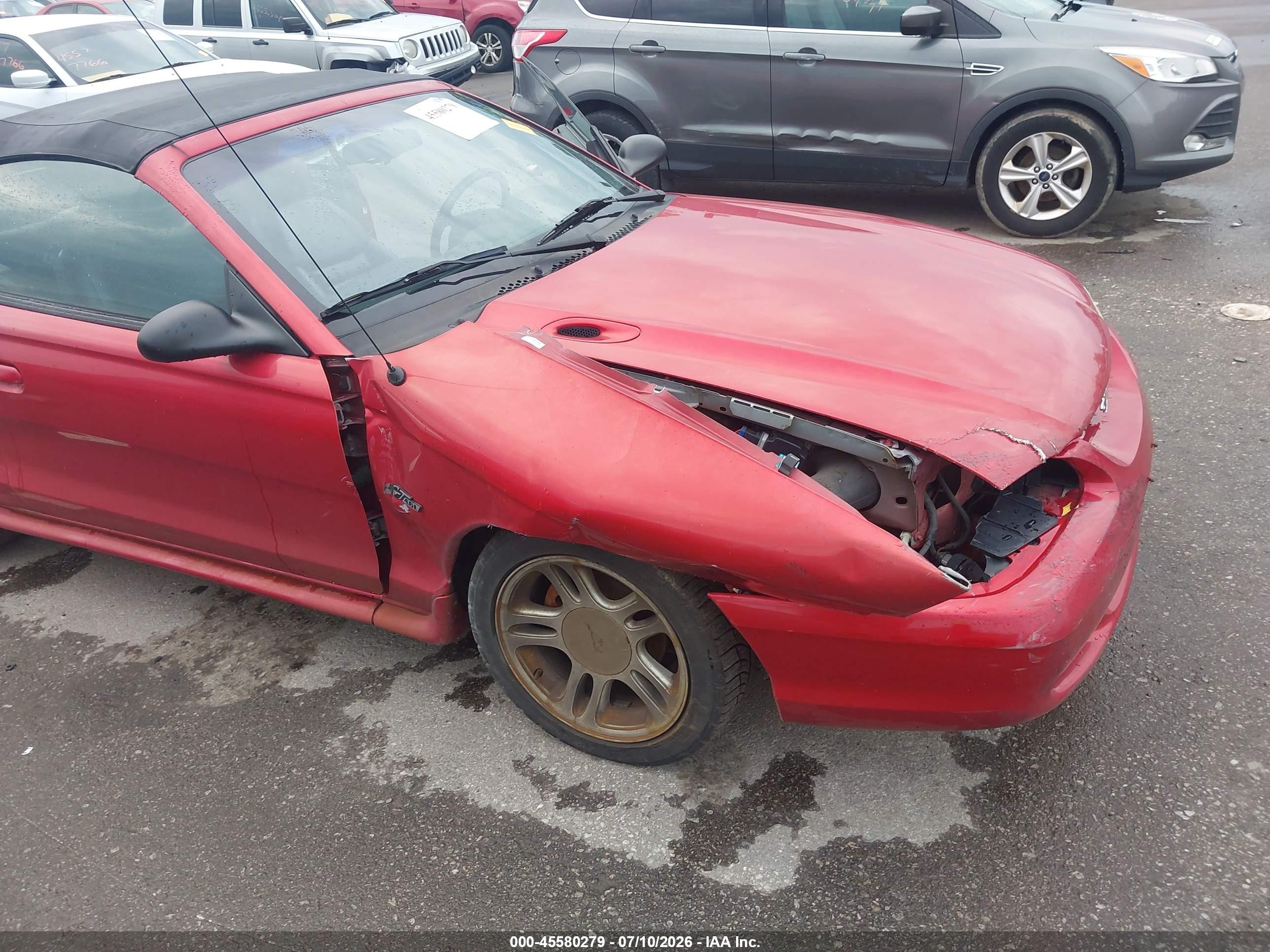 1996 Ford Mustang Gt Red vin: 1FALP45X0TF221448