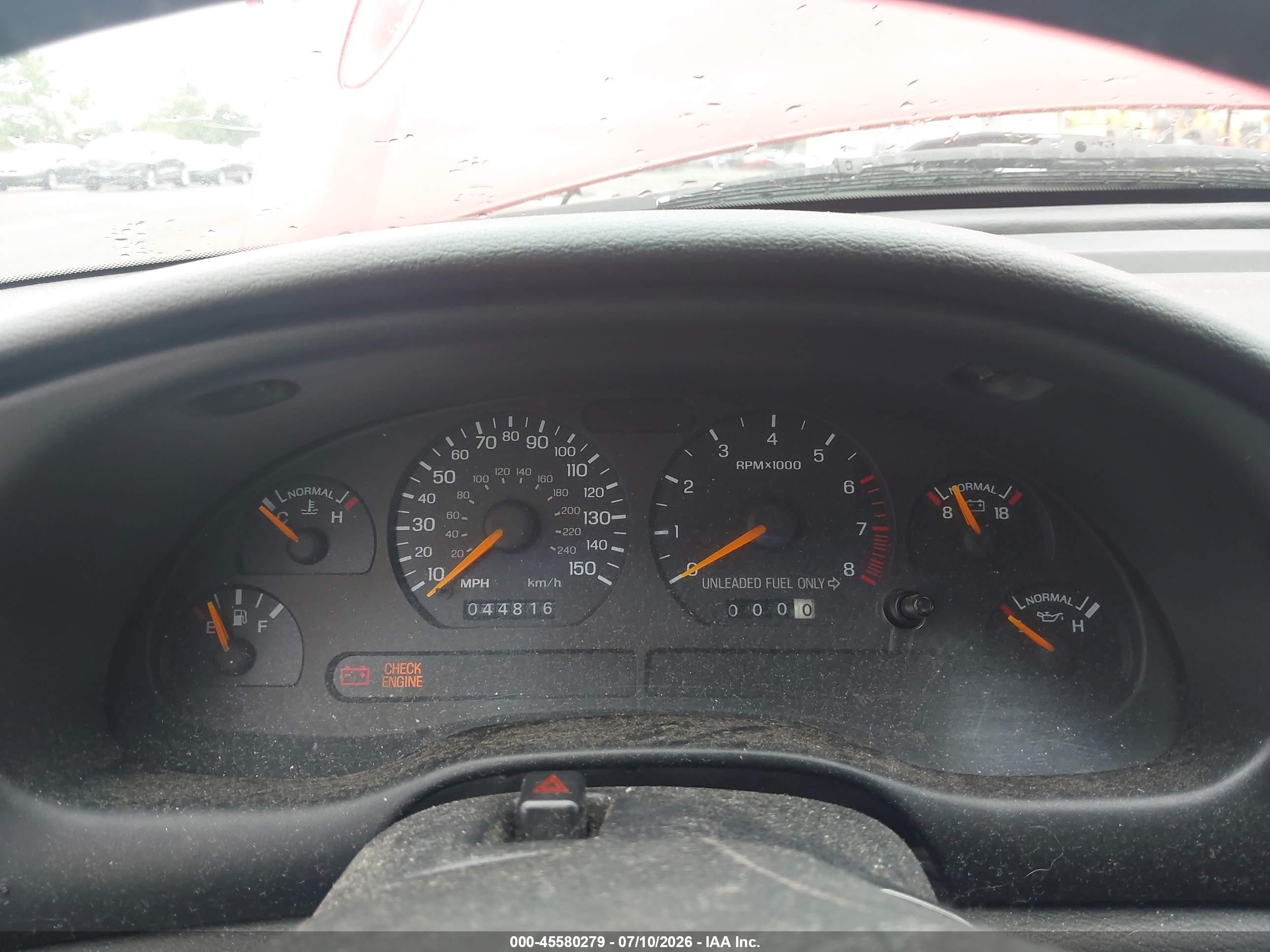 1996 Ford Mustang Gt Red vin: 1FALP45X0TF221448