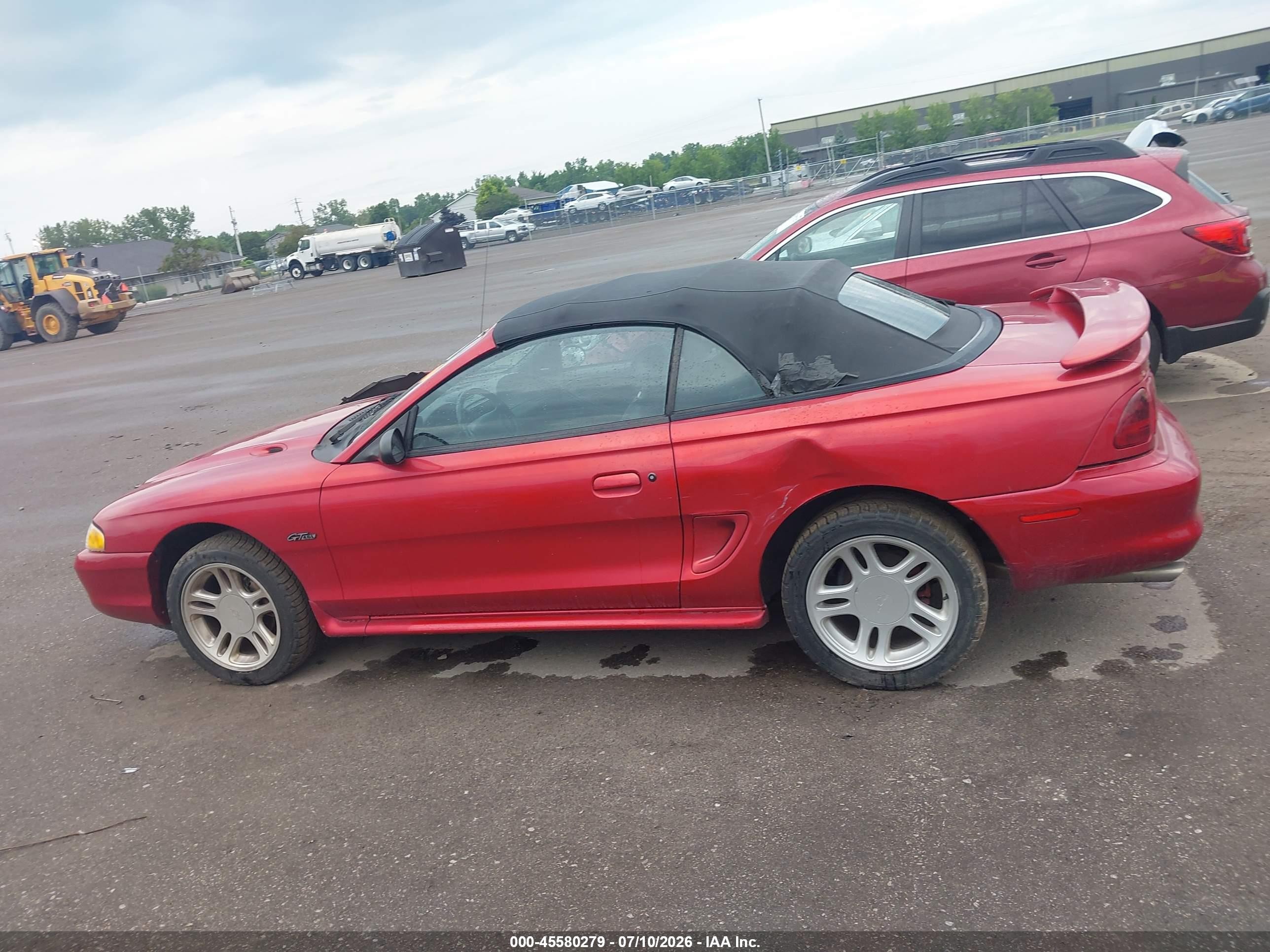 1996 Ford Mustang Gt Red vin: 1FALP45X0TF221448