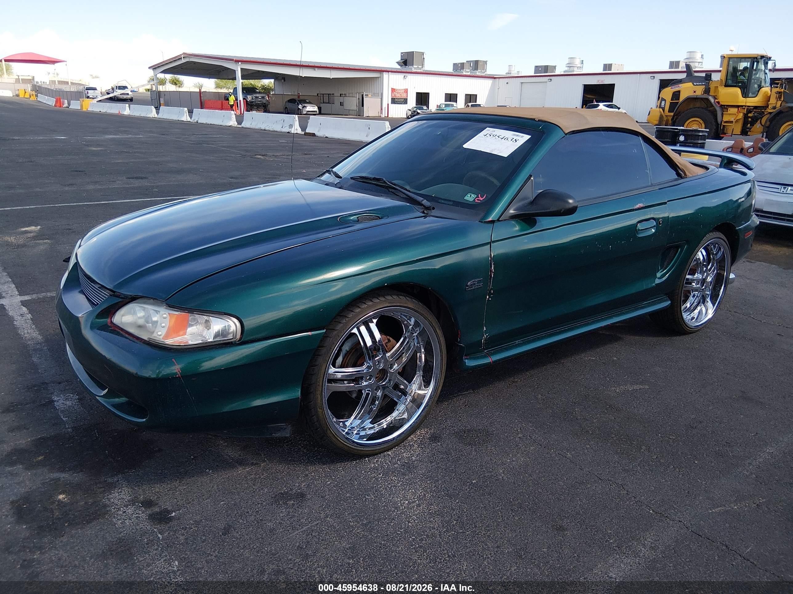 1996 Ford Mustang Gt Green vin: 1FALP45X0TF231395