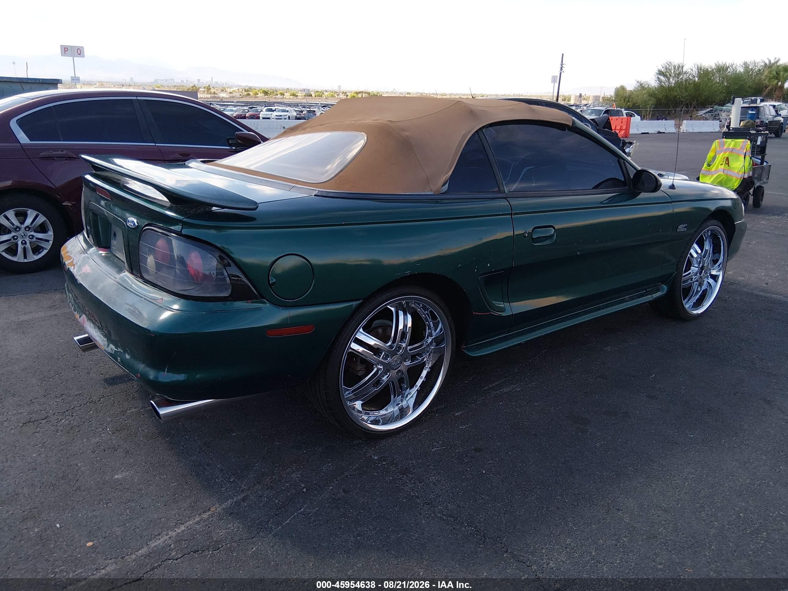 1996 Ford Mustang Gt Green vin: 1FALP45X0TF231395