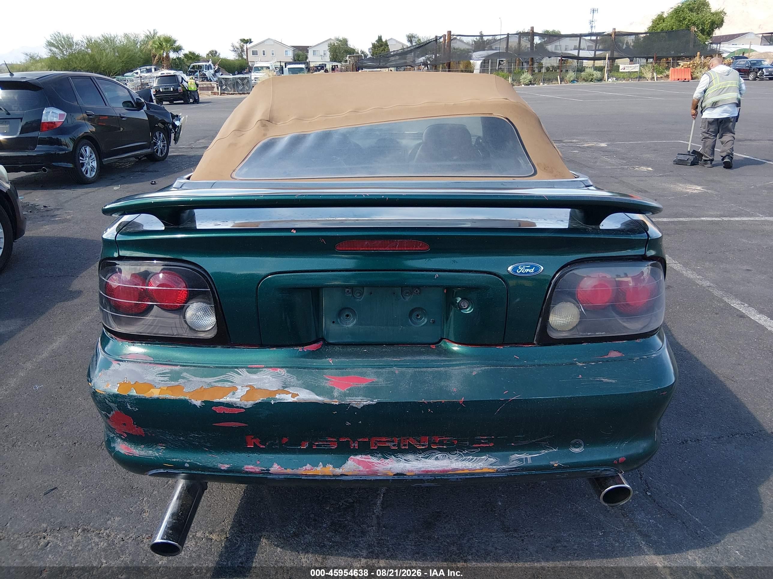 1996 Ford Mustang Gt Green vin: 1FALP45X0TF231395