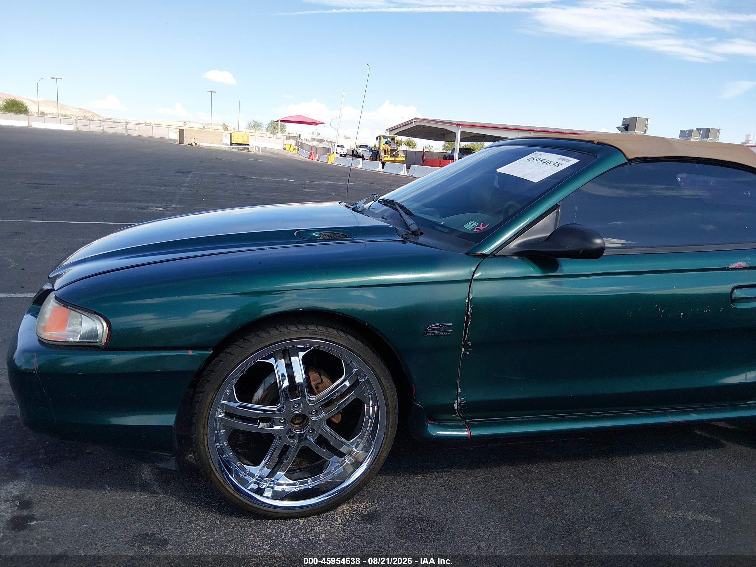 1996 Ford Mustang Gt Green vin: 1FALP45X0TF231395