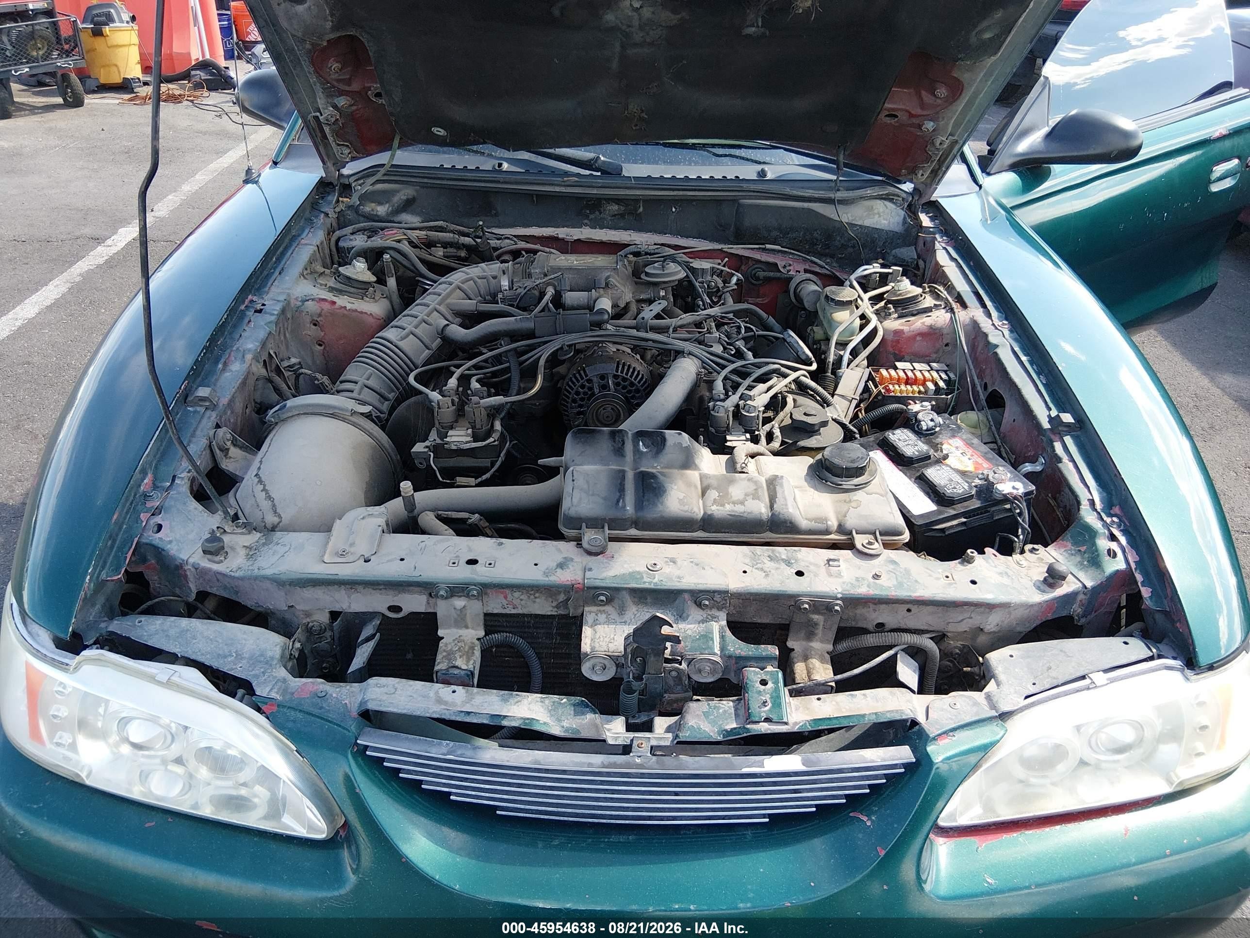 1996 Ford Mustang Gt Green vin: 1FALP45X0TF231395