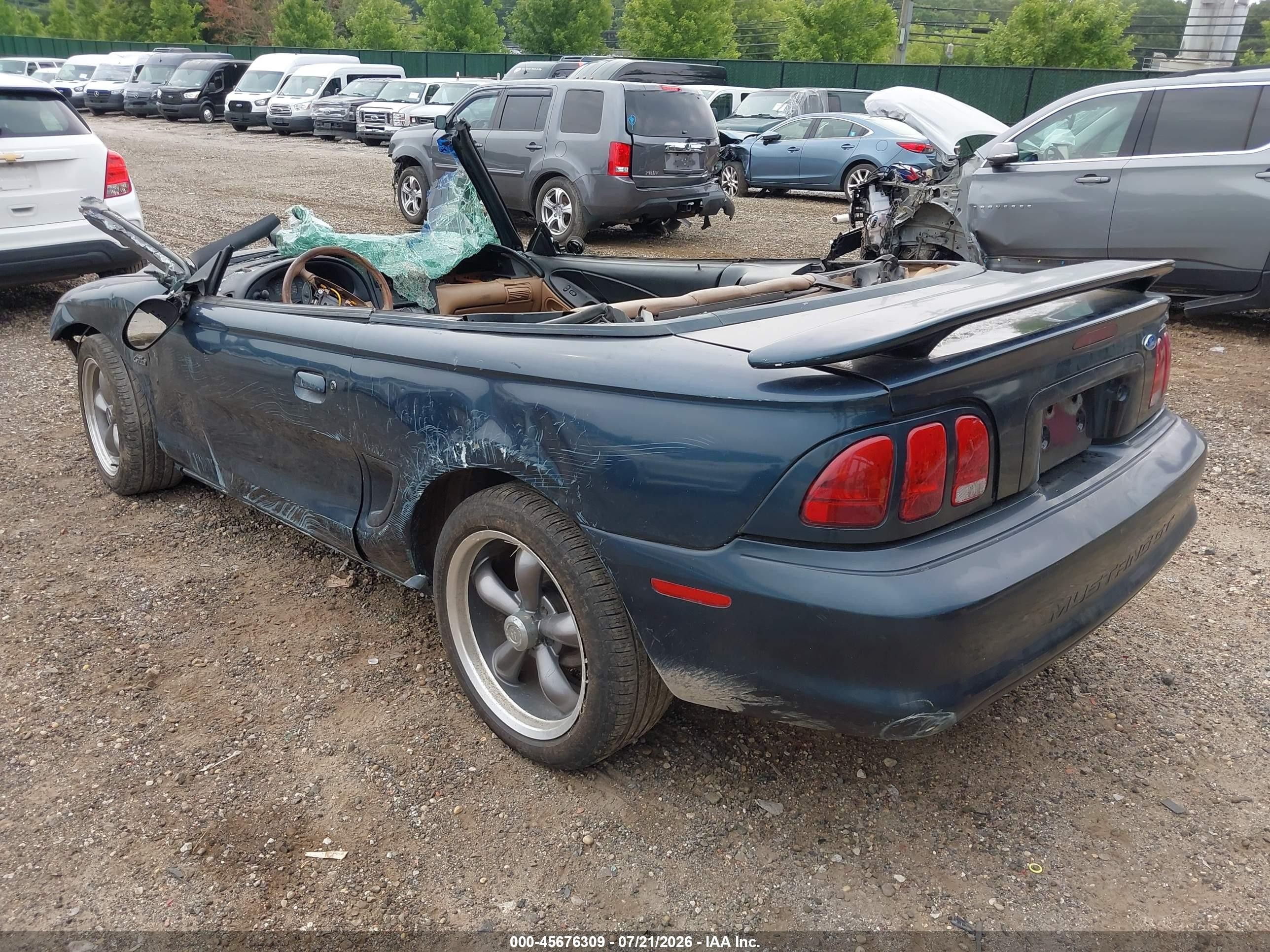 1996 Ford Mustang Gt Зеленый vin: 1FALP45X2TF218888