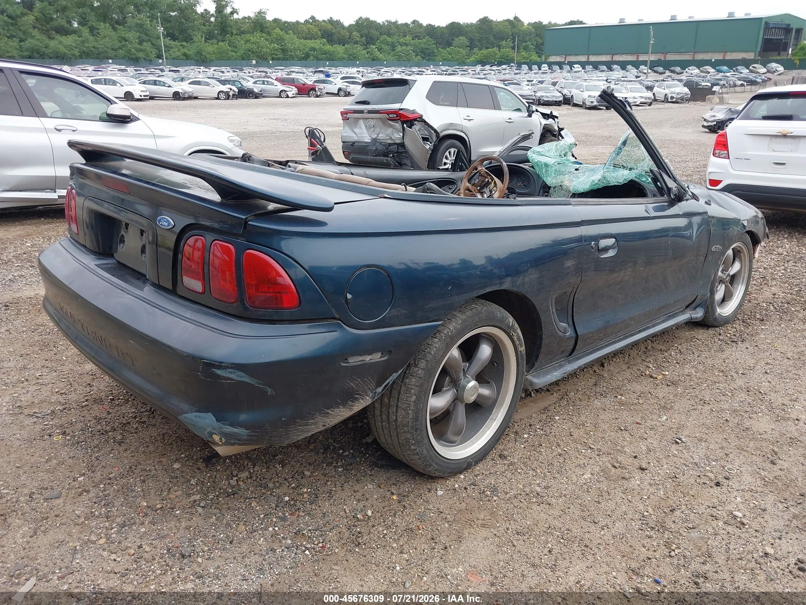 1996 Ford Mustang Gt Зеленый vin: 1FALP45X2TF218888