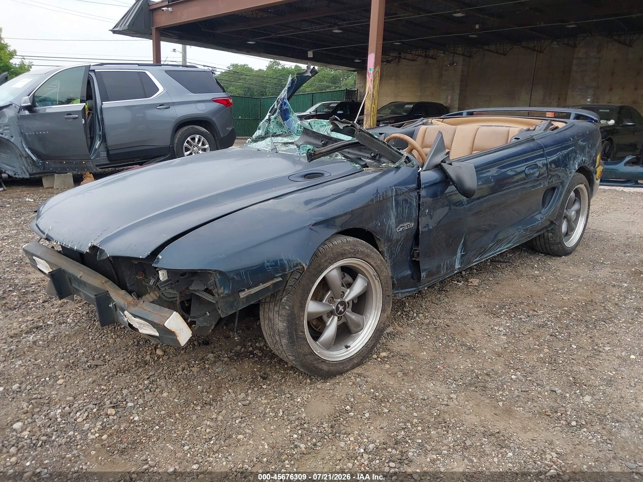 1996 Ford Mustang Gt Зеленый vin: 1FALP45X2TF218888
