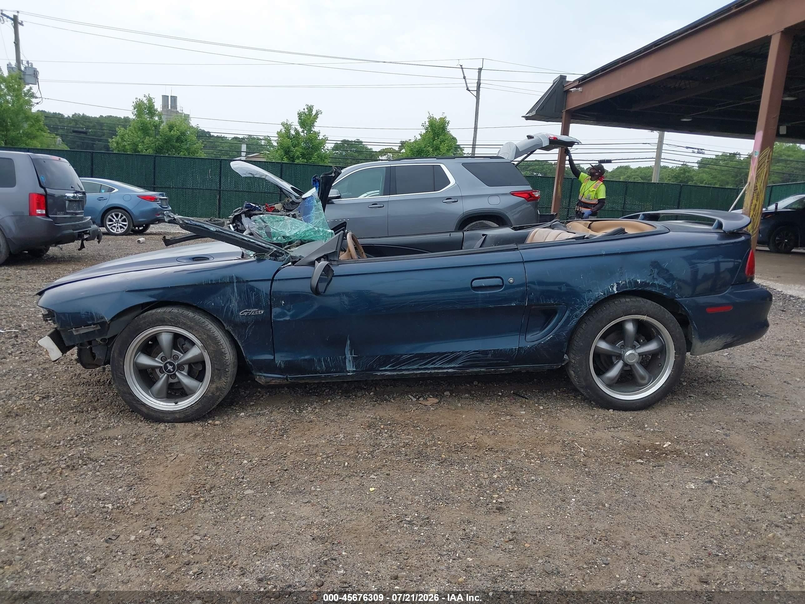 1996 Ford Mustang Gt Зеленый vin: 1FALP45X2TF218888