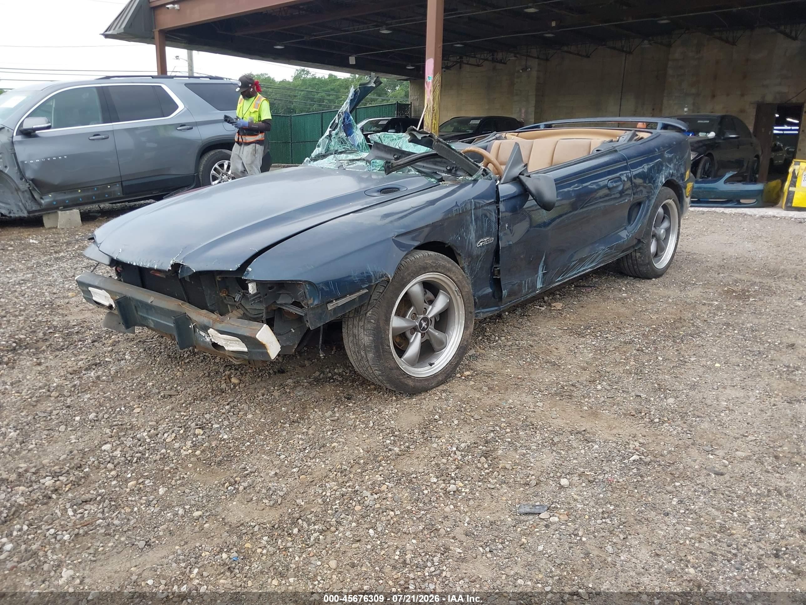 1996 Ford Mustang Gt Зеленый vin: 1FALP45X2TF218888