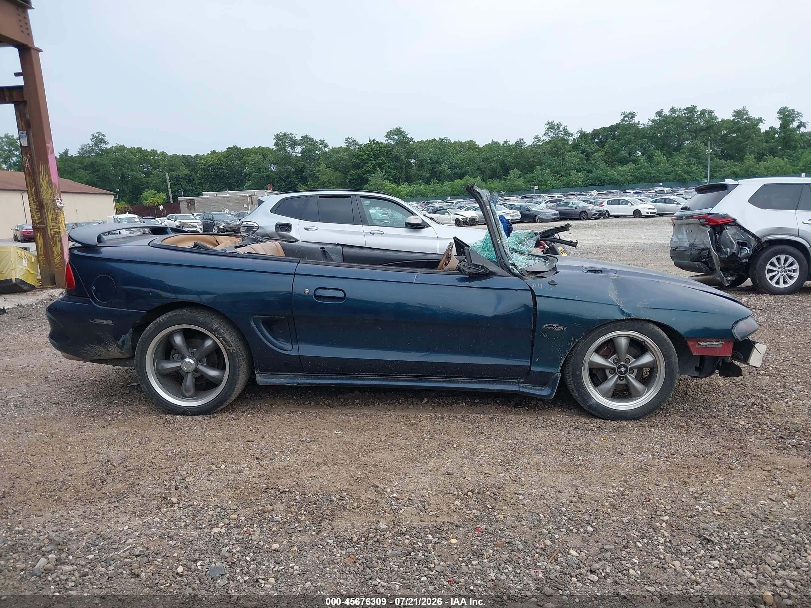 1996 Ford Mustang Gt Зеленый vin: 1FALP45X2TF218888
