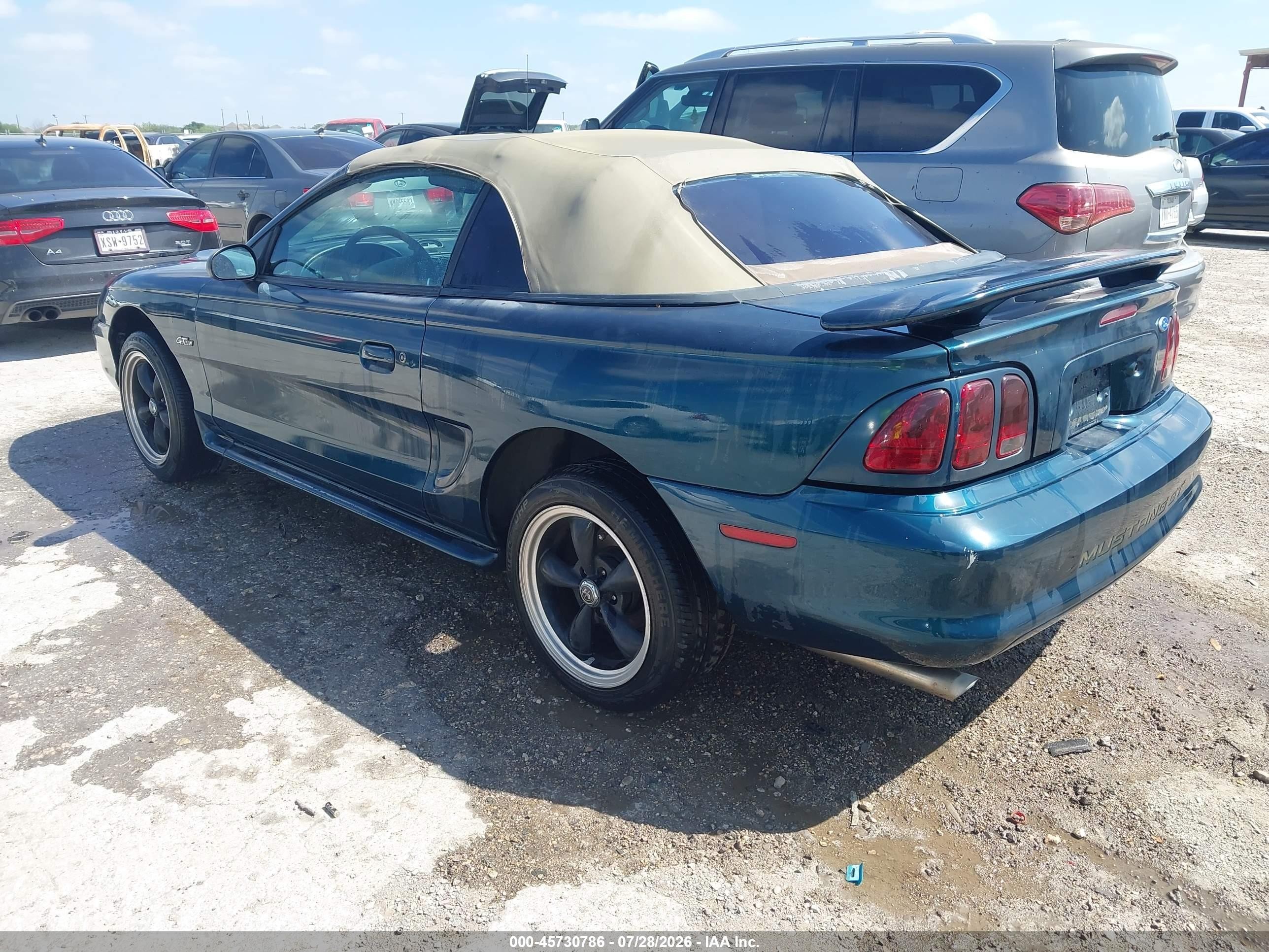 1997 Ford Mustang Gt Green vin: 1FALP45X3VF186696