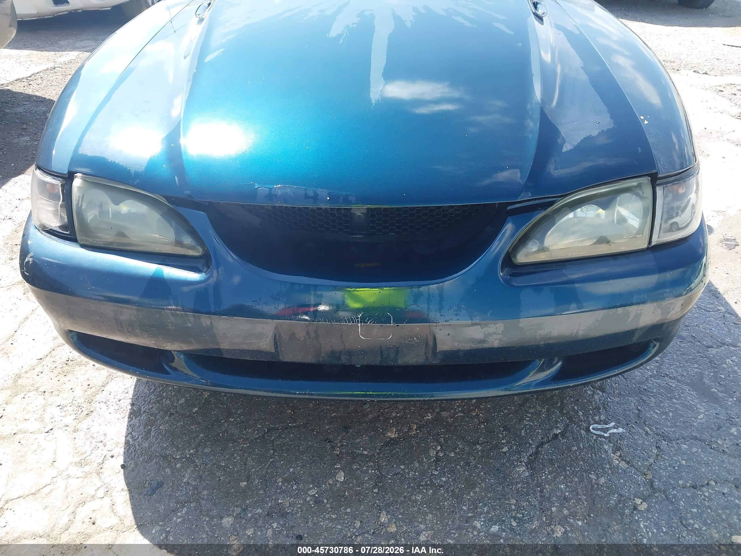 1997 Ford Mustang Gt Green vin: 1FALP45X3VF186696