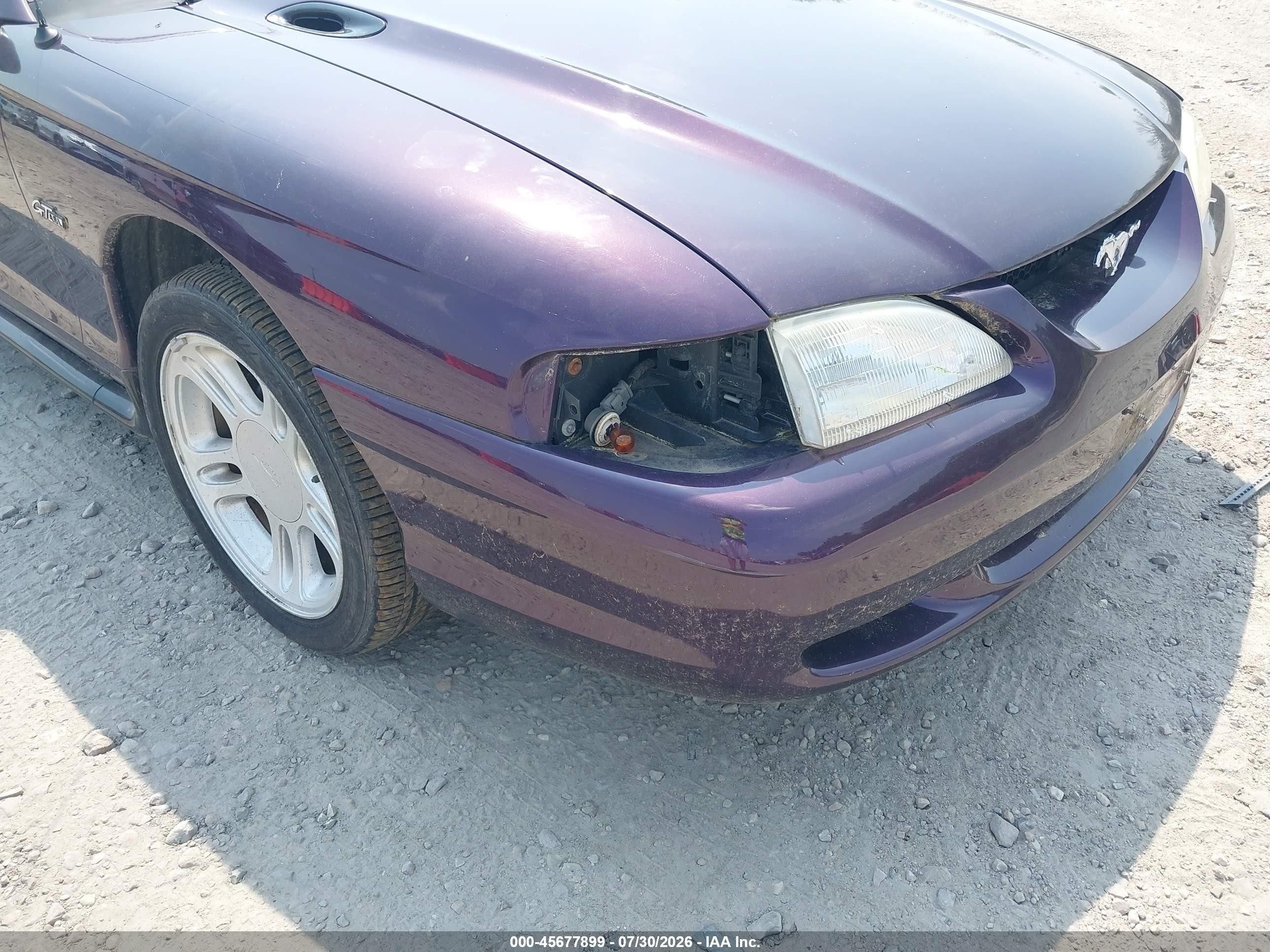 1996 Ford Mustang Gt Фиолетовый vin: 1FALP45X6TF219395