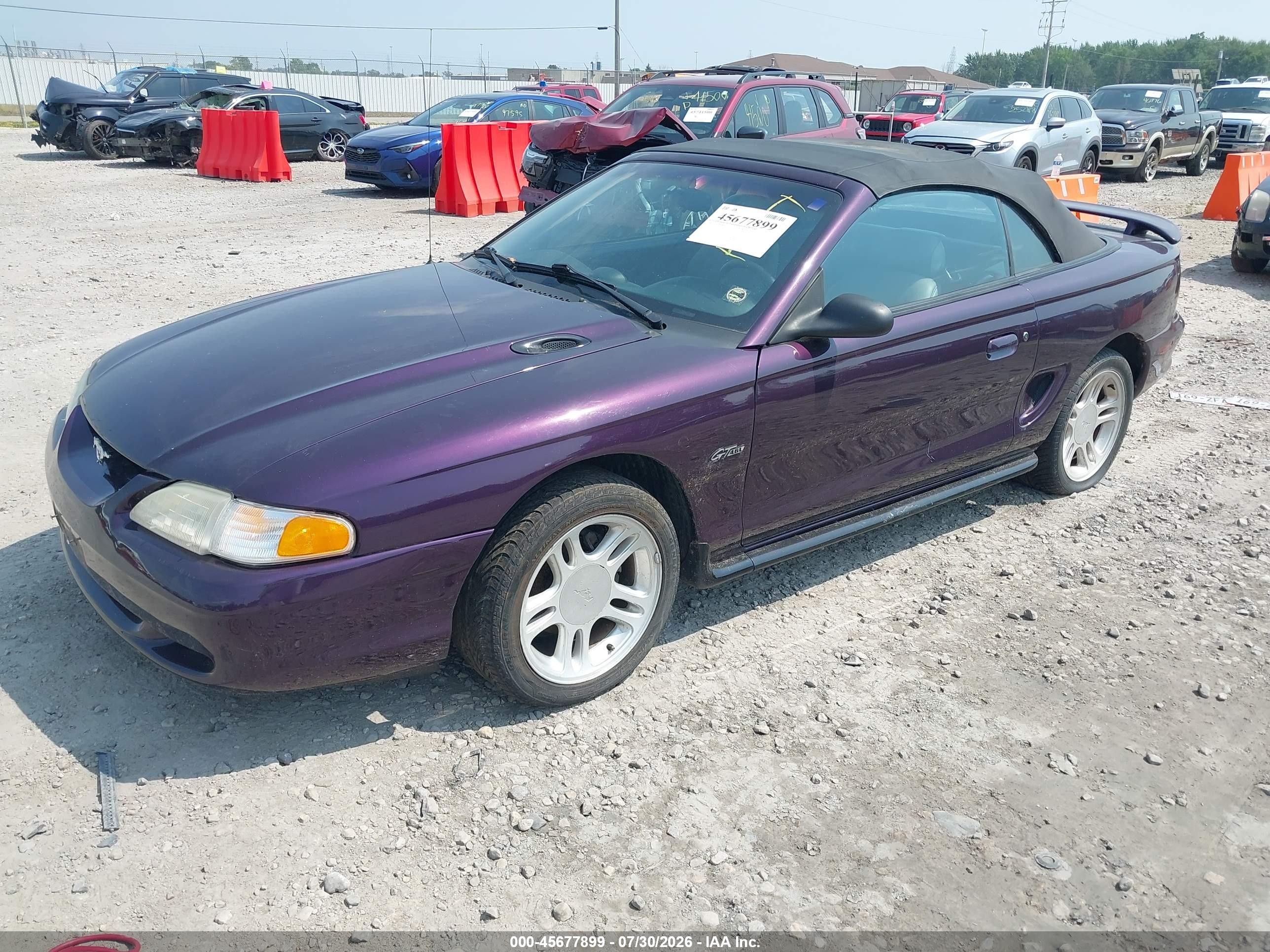 1996 Ford Mustang Gt Фиолетовый vin: 1FALP45X6TF219395