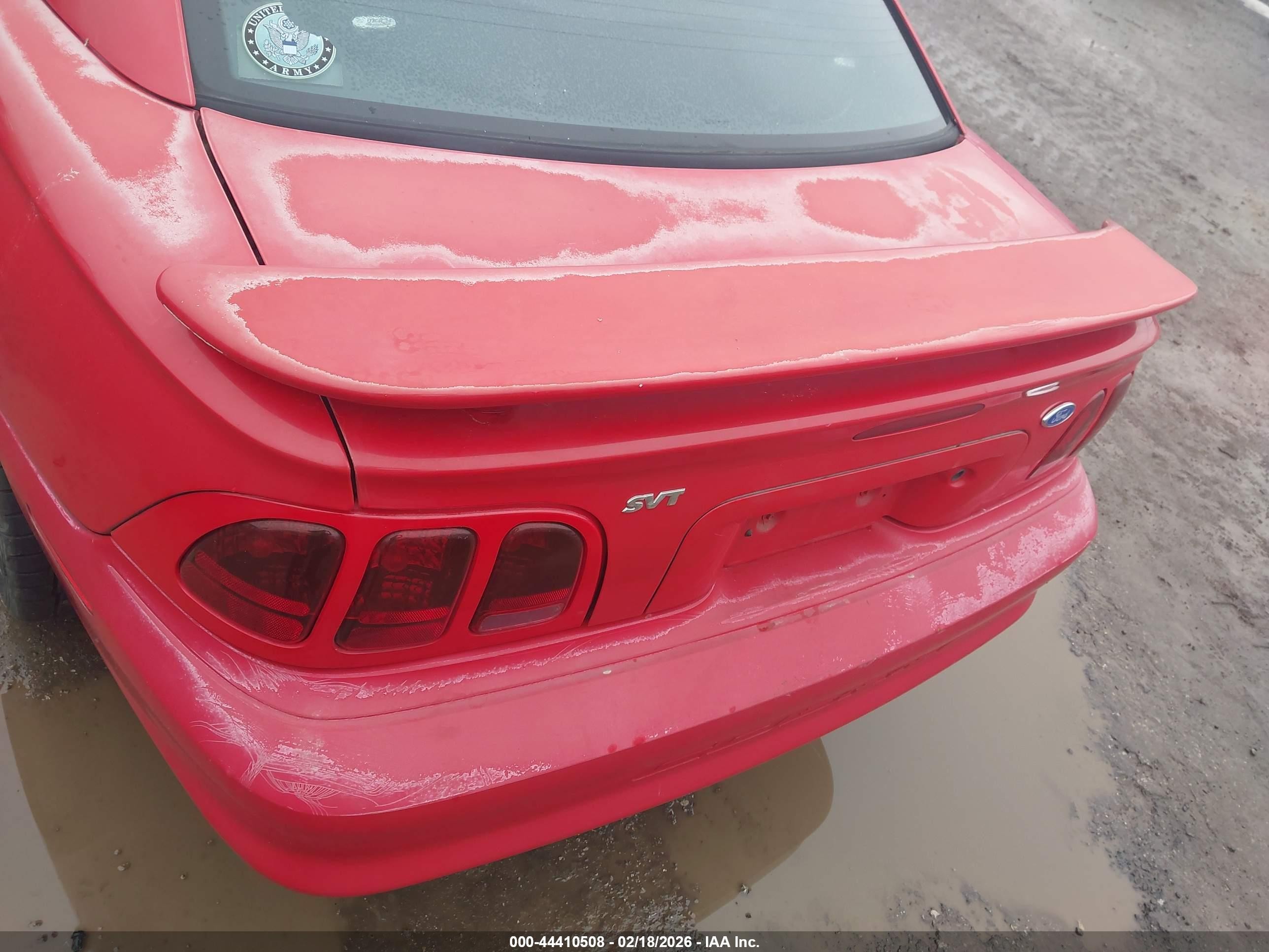 1997 Ford Mustang Cobra Red vin: 1FALP47V9VF160275