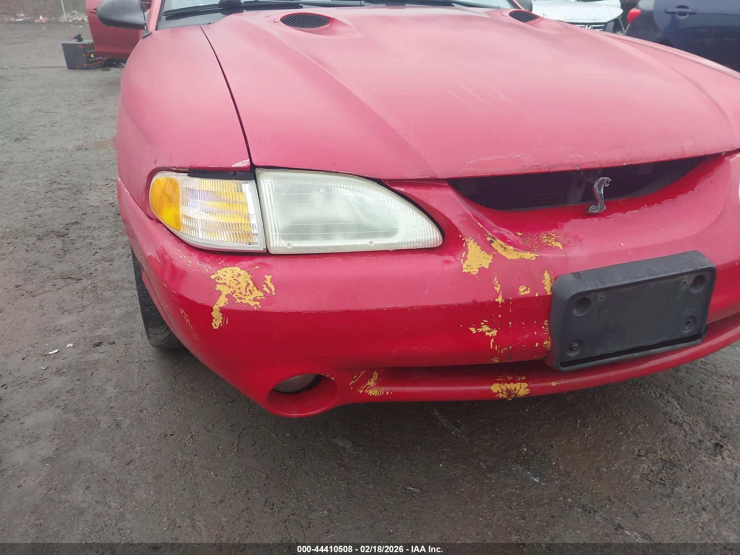 1997 Ford Mustang Cobra Red vin: 1FALP47V9VF160275
