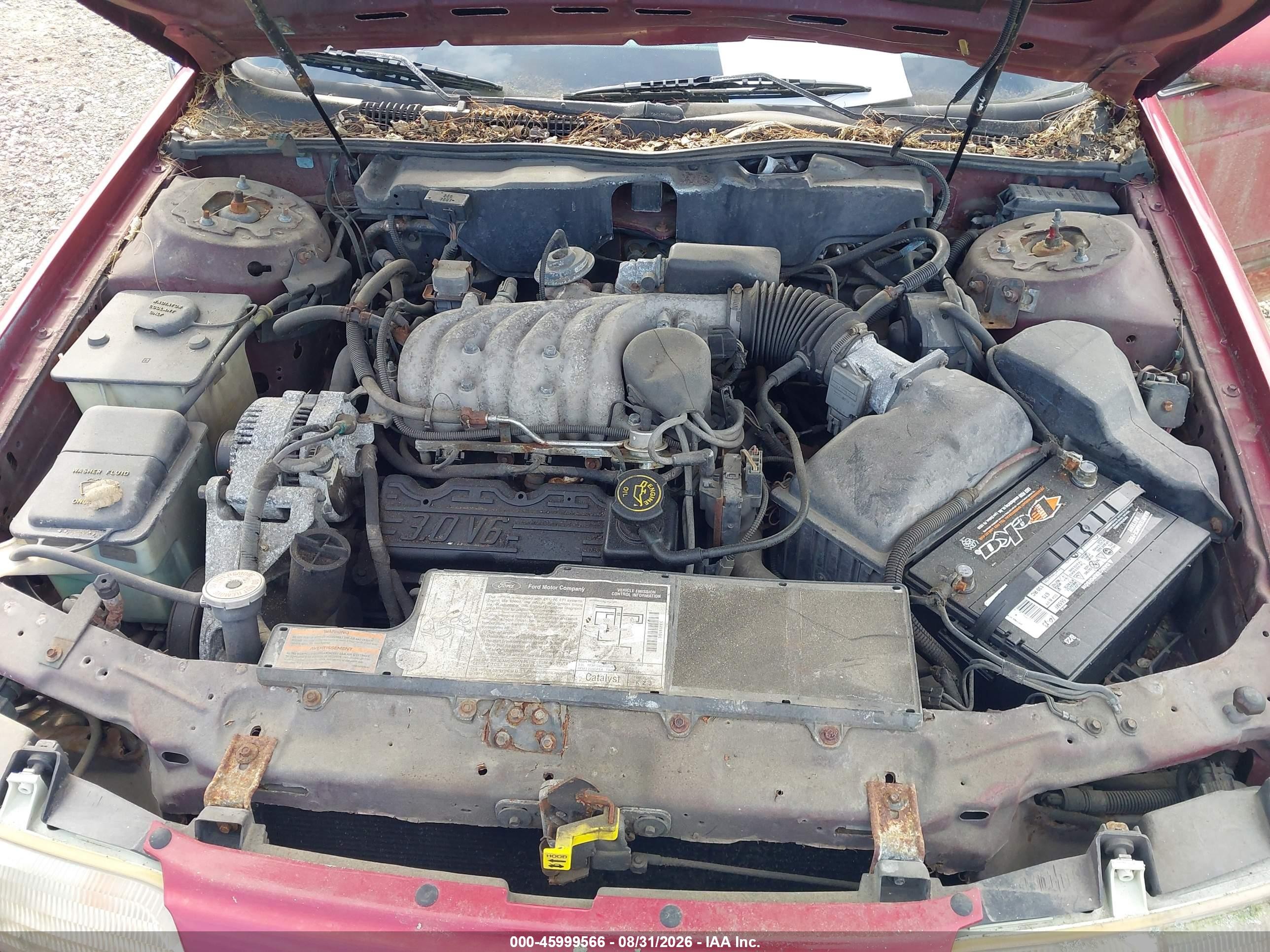 1994 Ford Taurus Gl Red vin: 1FALP52U1RA219522