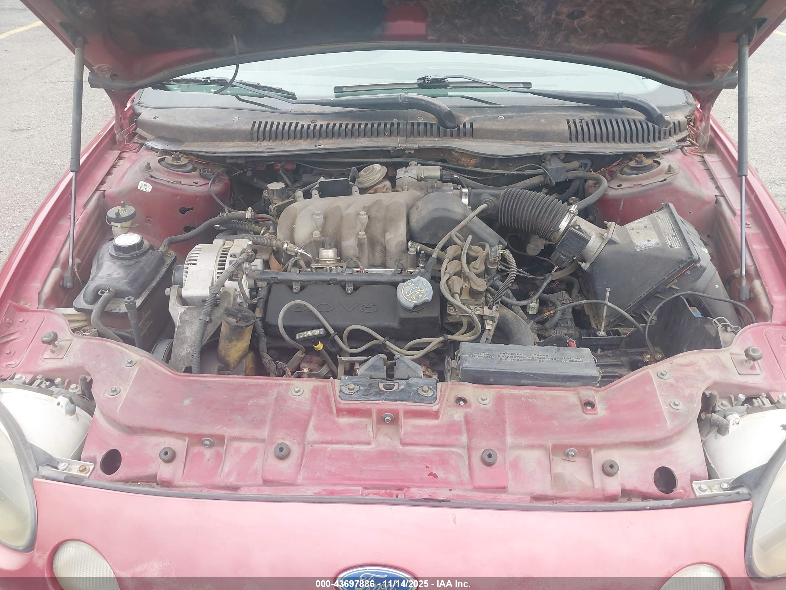 1996 Ford Taurus Gl Burgundy vin: 1FALP52U2TA125141
