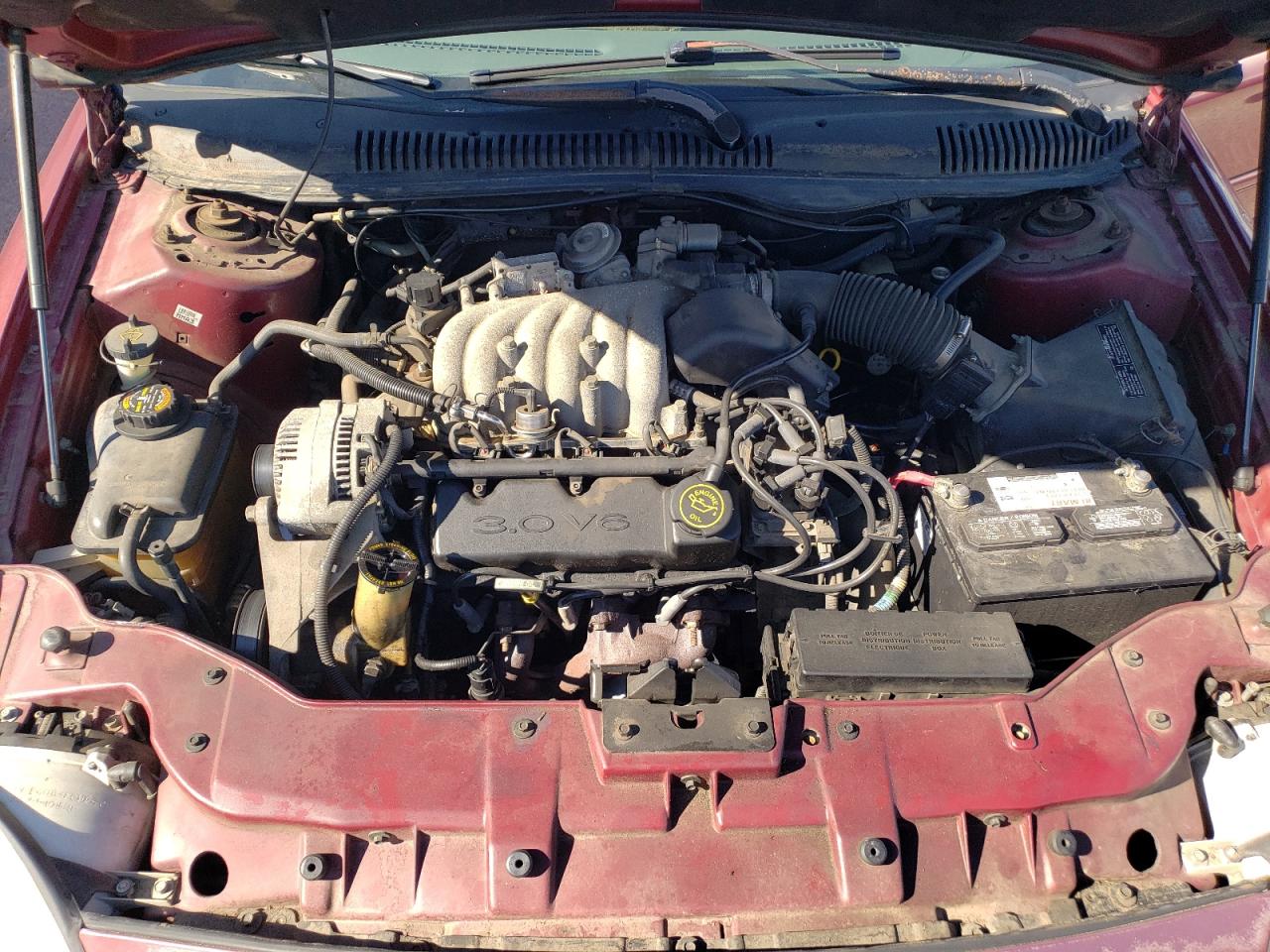 1996 Ford Taurus Gl Burgundy vin: 1FALP52U3TA284153
