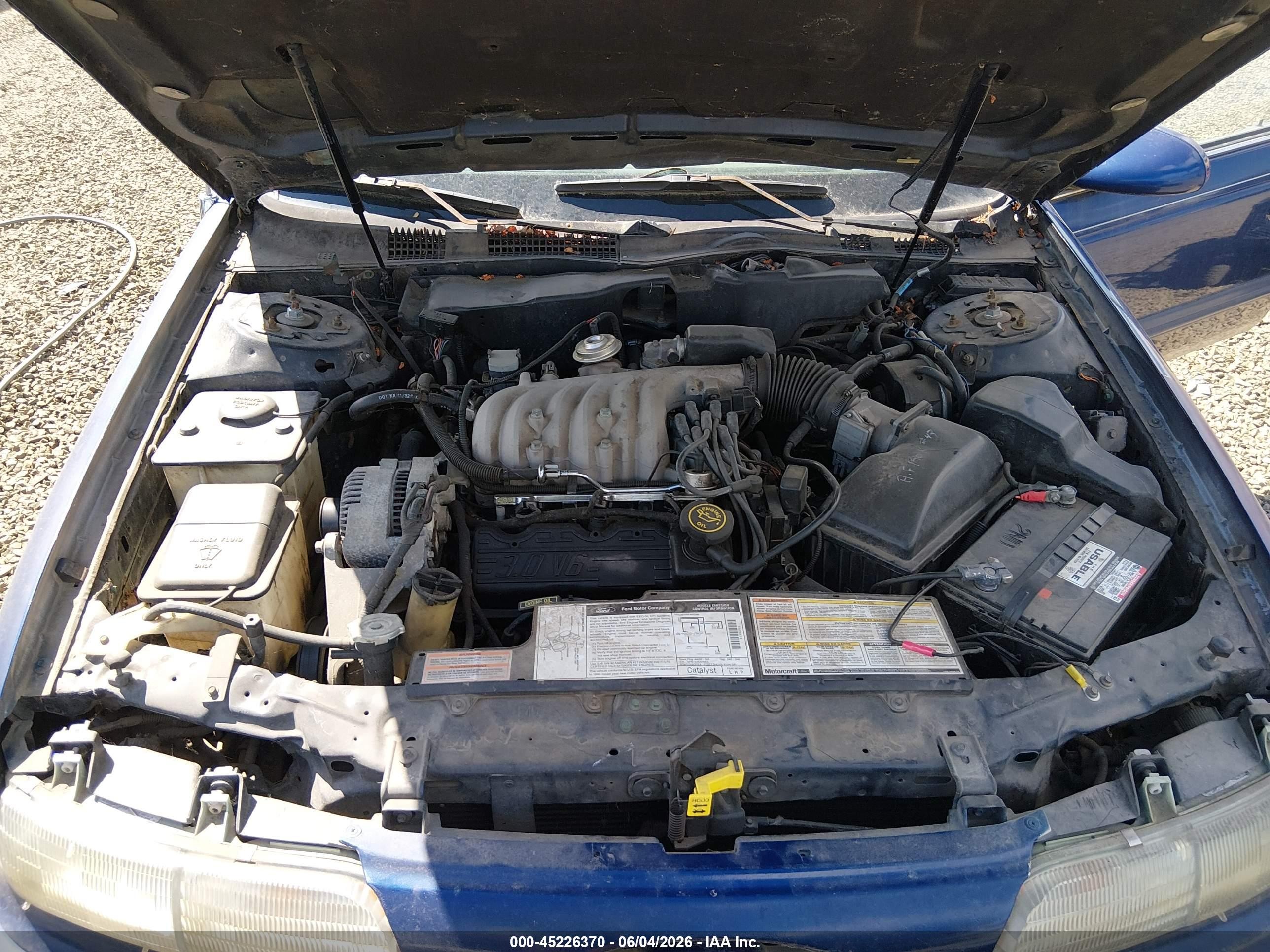 1995 Ford Taurus Gl/se Синий vin: 1FALP52U7SG177344