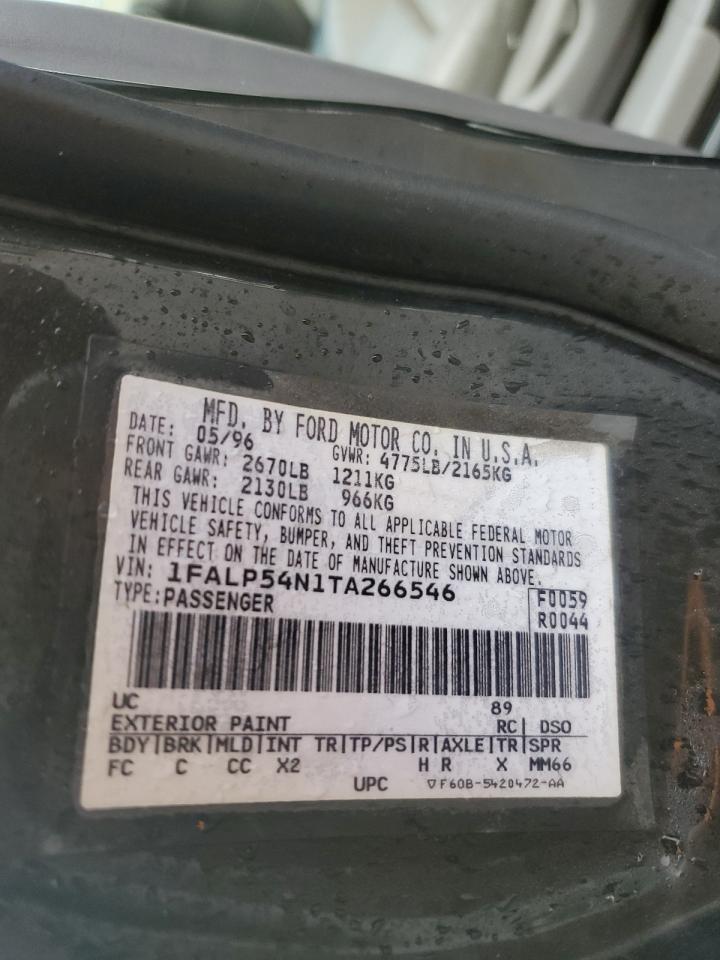 1996 Ford Taurus Sho Black vin: 1FALP54N1TA266546