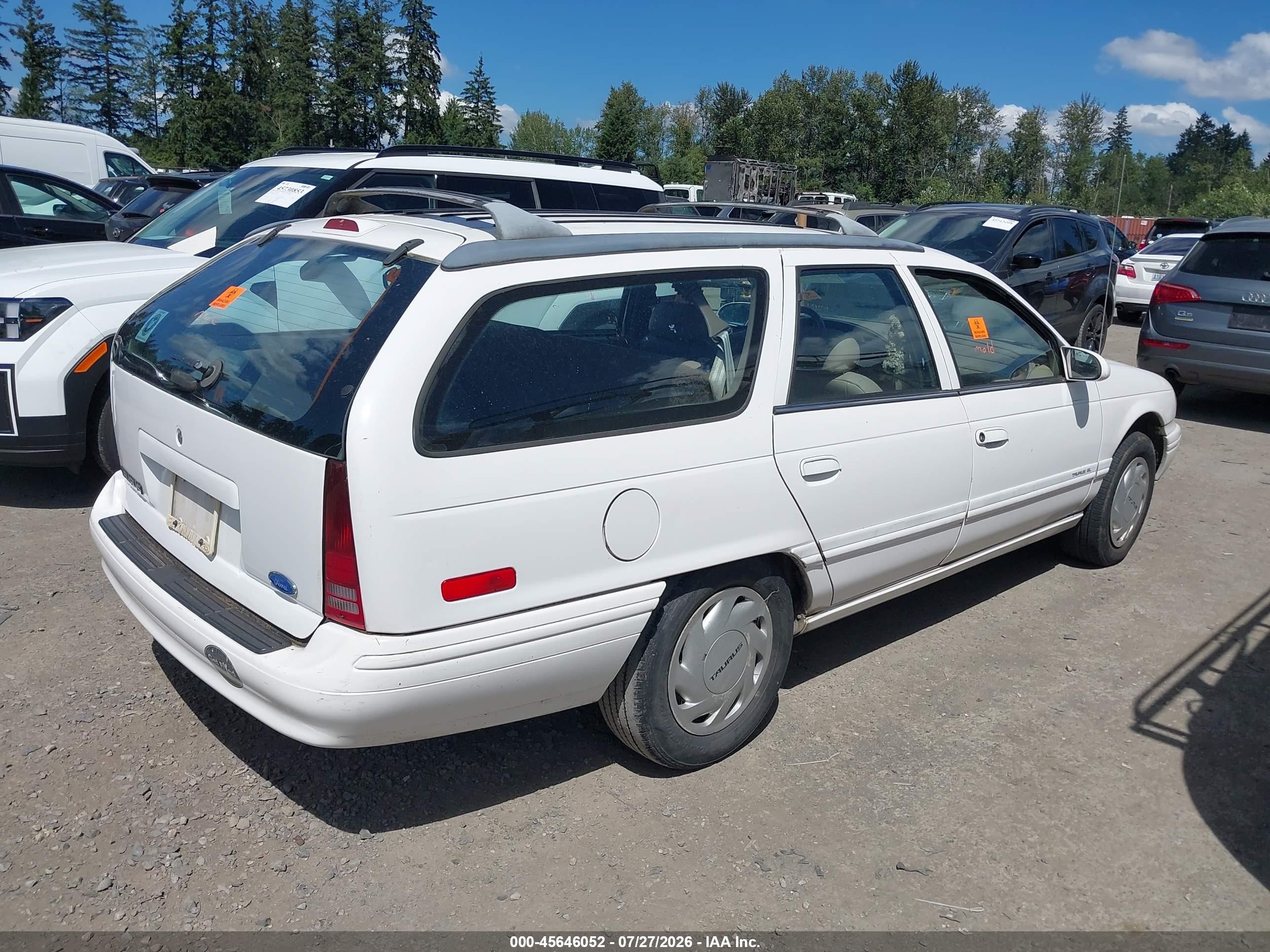 1995 Ford Taurus Gl White vin: 1FALP57U3SG129820