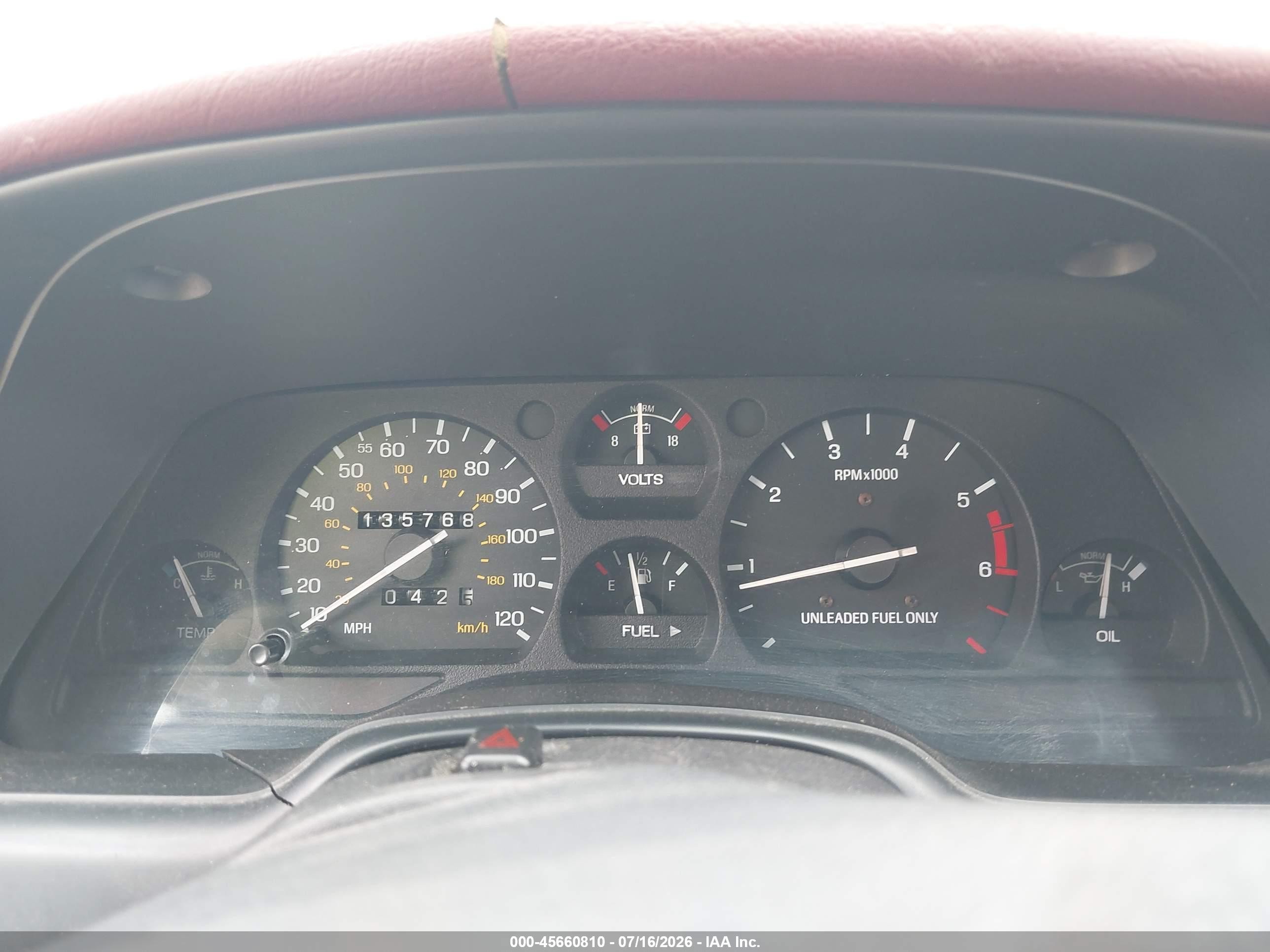 1994 Ford Thunderbird Lx Maroon vin: 1FALP62W4RH125875