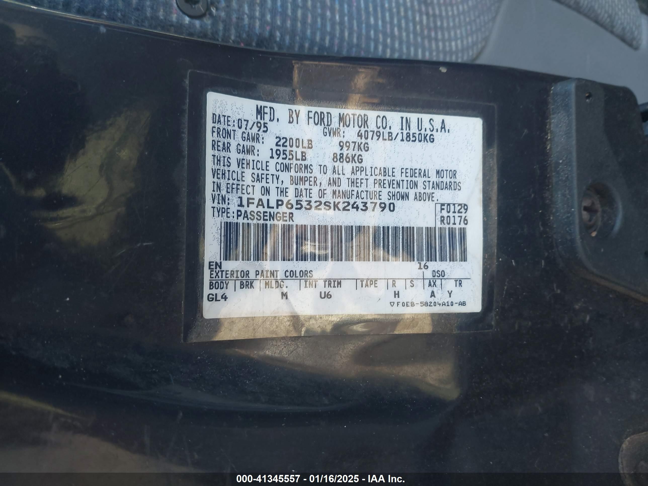 1995 Ford Contour Gl Темно-бордовый vin: 1FALP6532SK243790