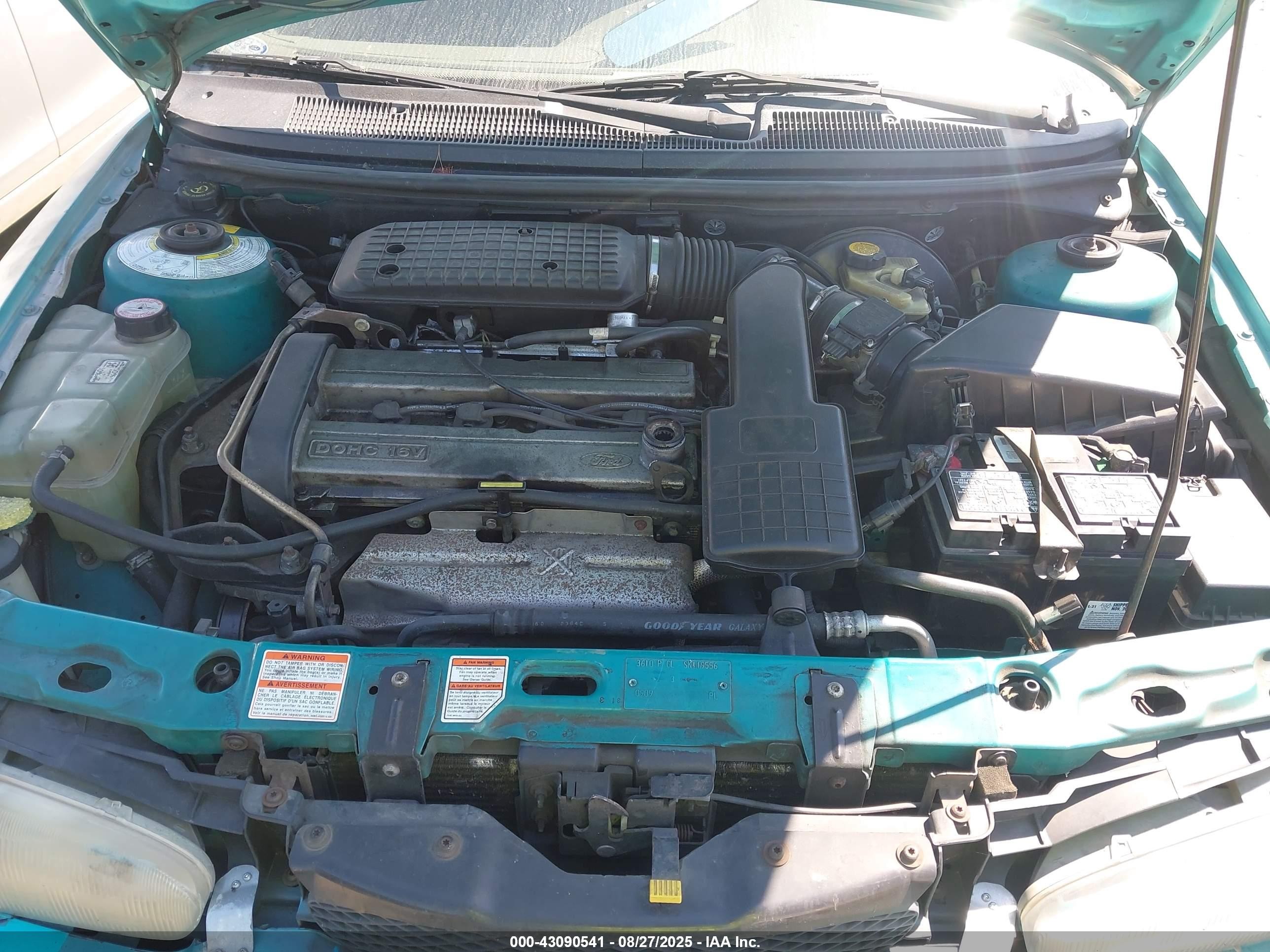1995 Ford Contour Gl Turquoise vin: 1FALP653XSK119556
