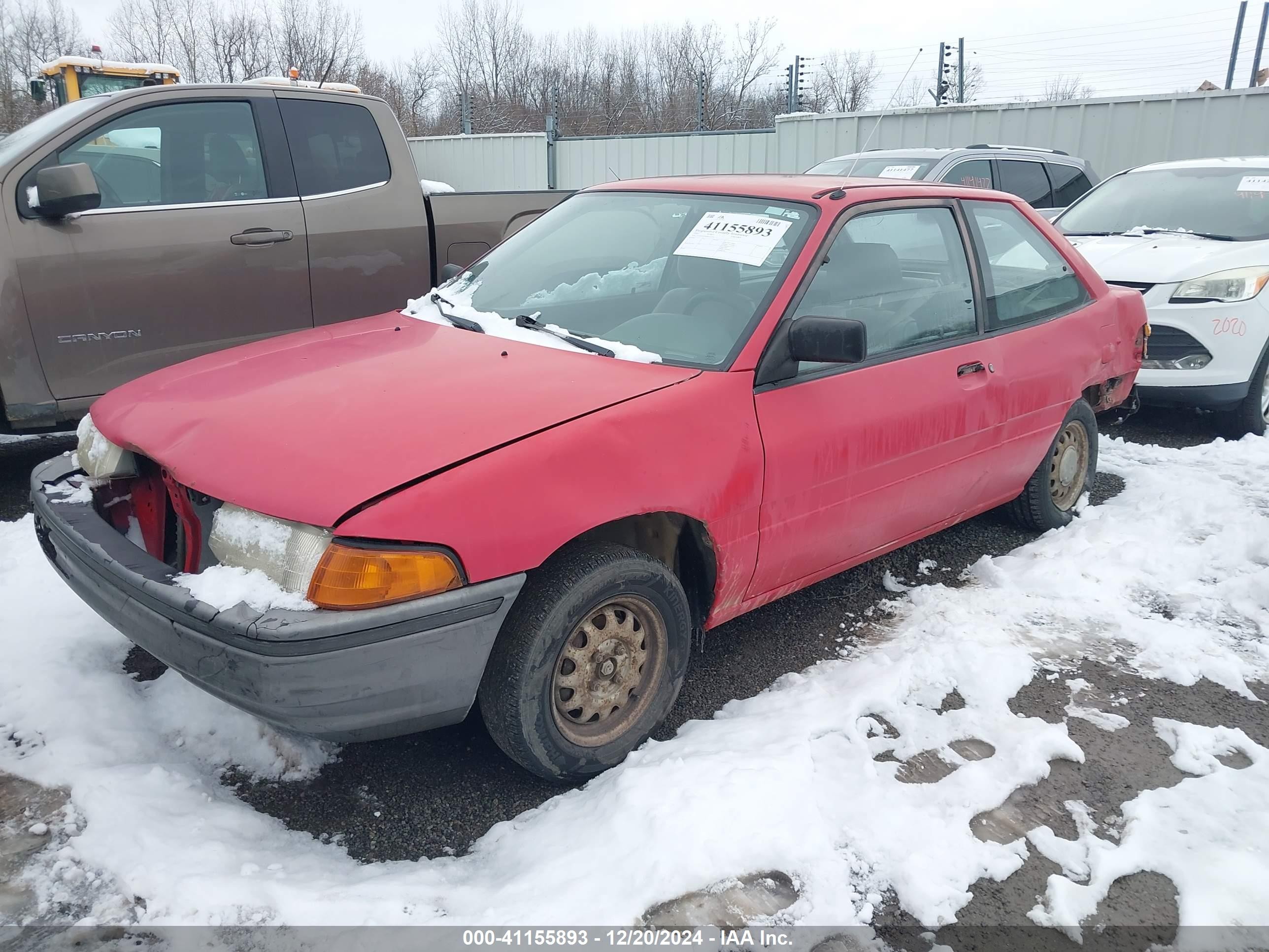 1991 Ford Escort Pony/l Red vin: 1FAPP10J5MW151076