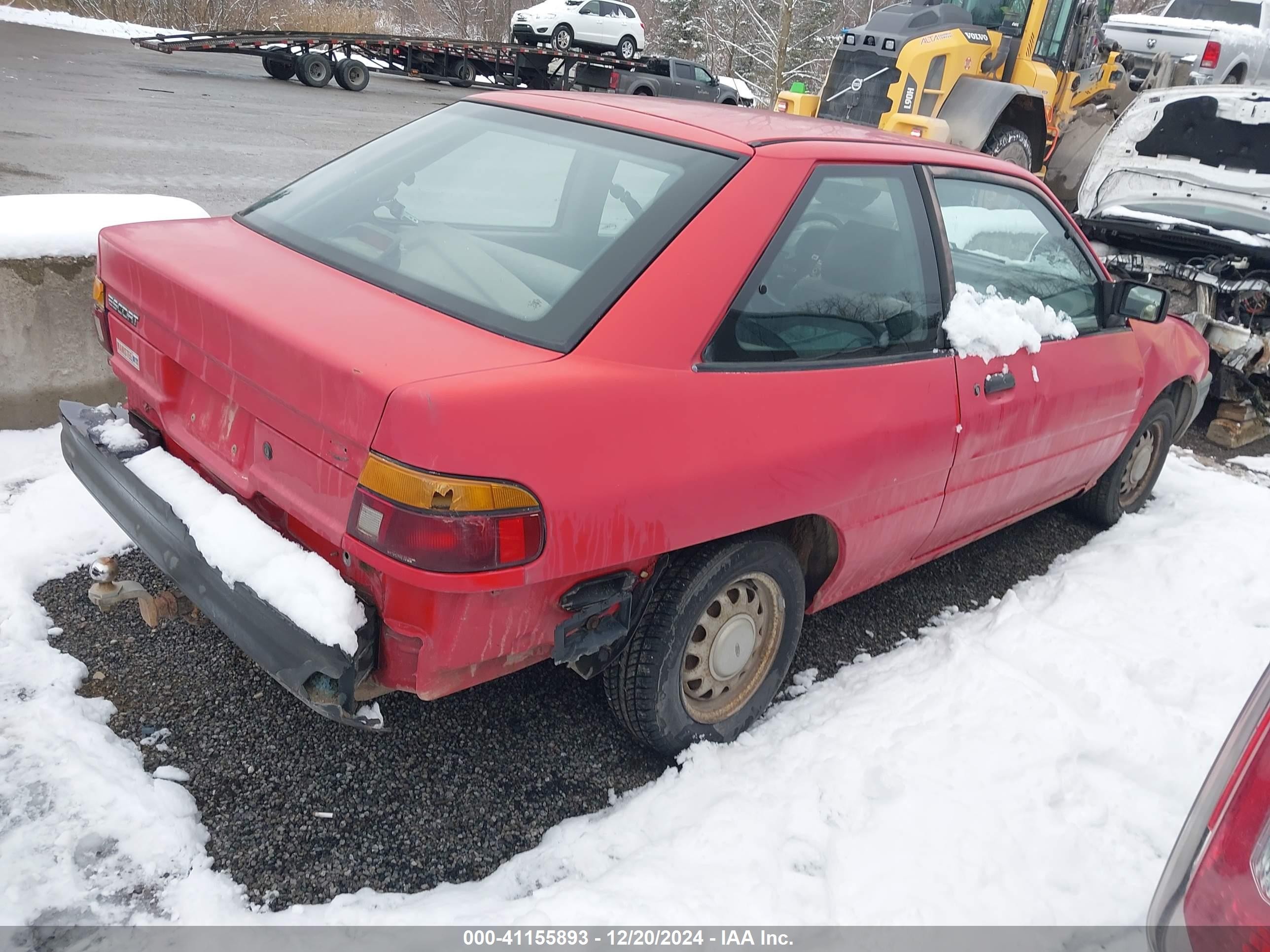 1991 Ford Escort Pony/l Red vin: 1FAPP10J5MW151076
