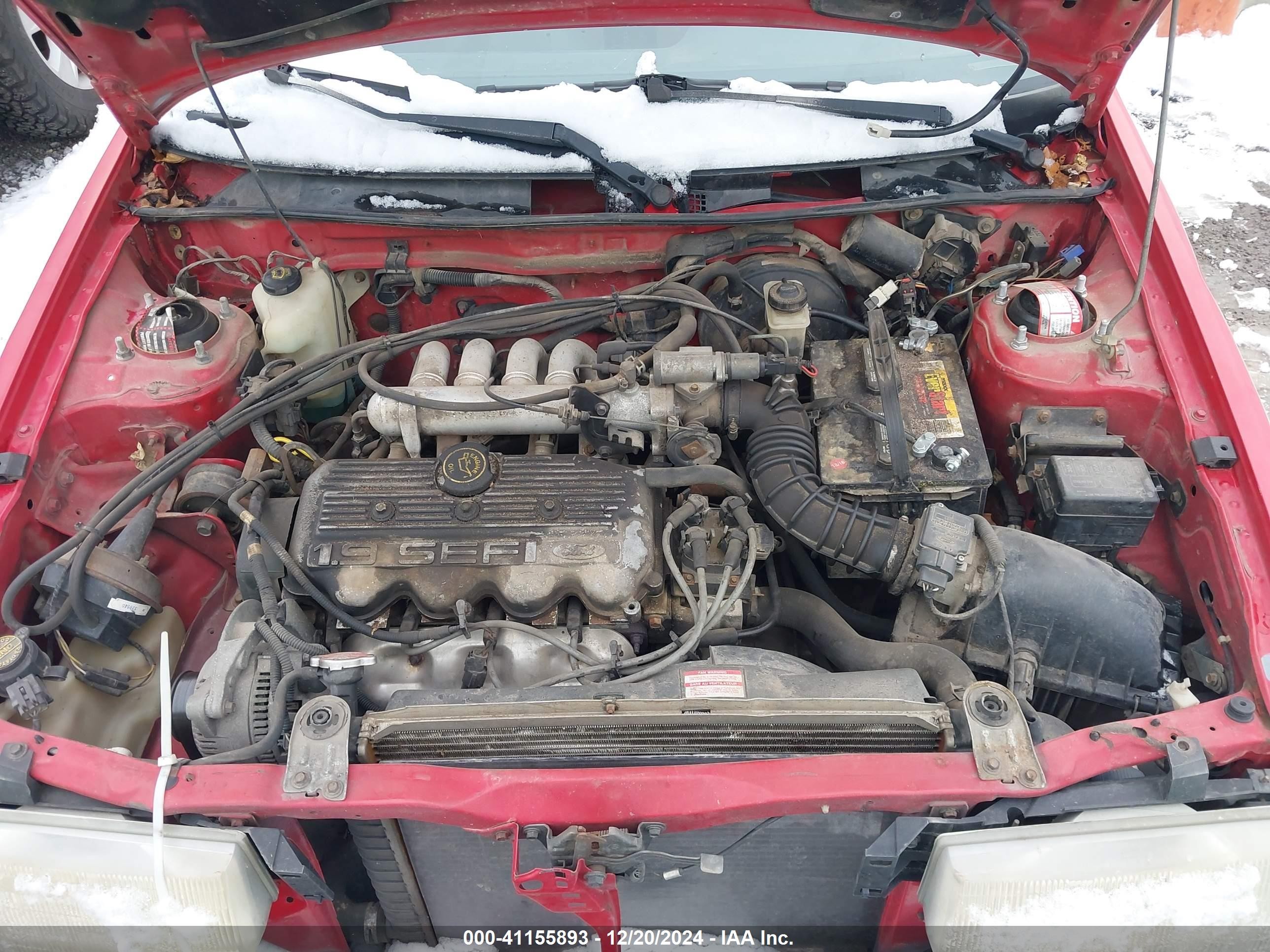1991 Ford Escort Pony/l Red vin: 1FAPP10J5MW151076