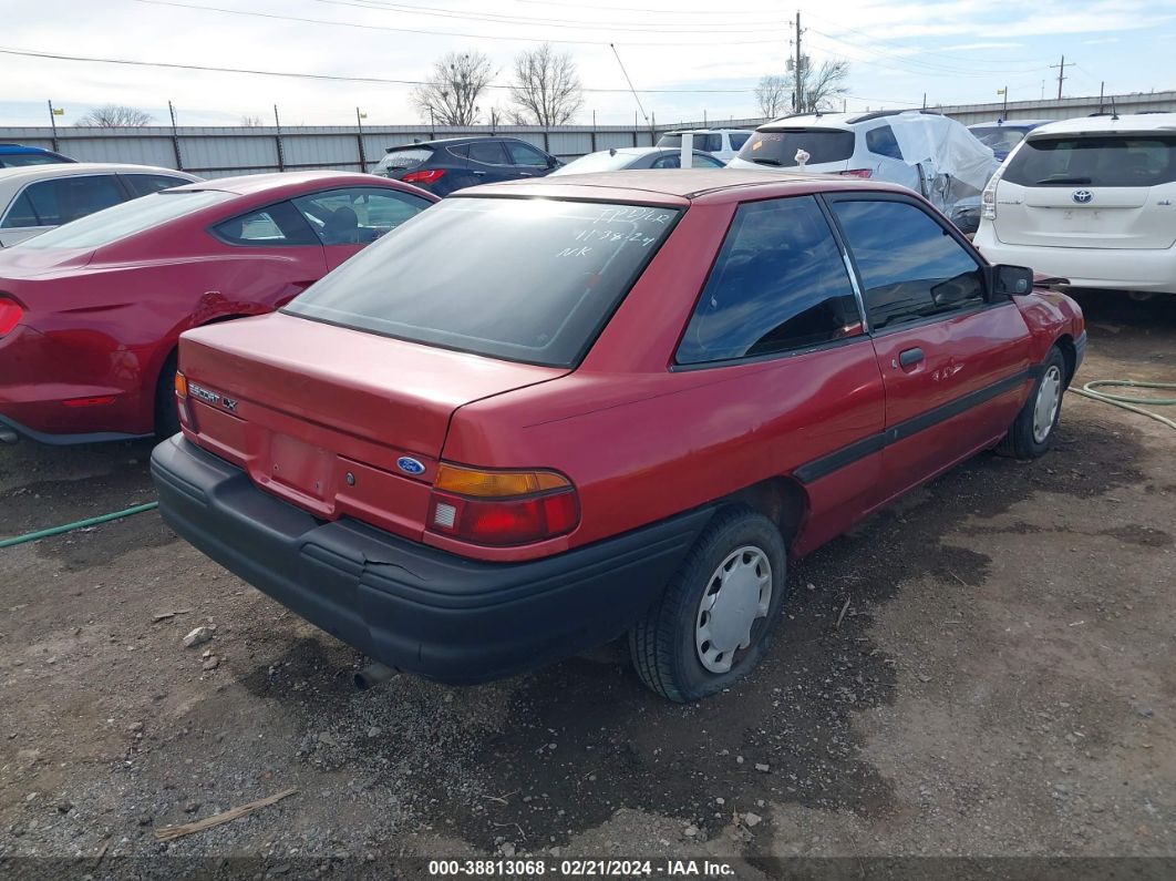 1992 Ford Escort Lx Red vin: 1FAPP11J0NW198581