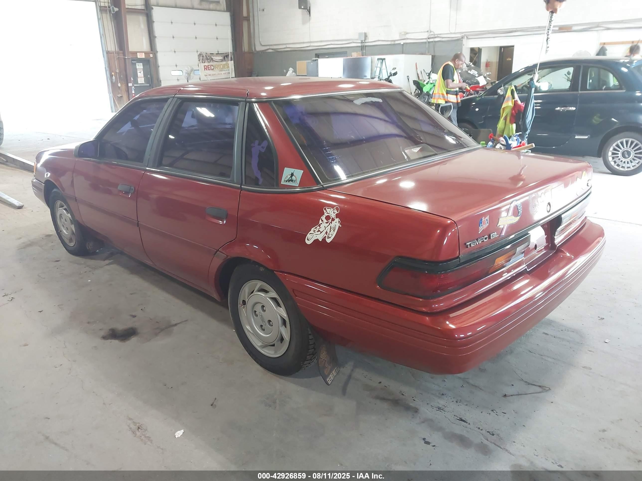 1992 Ford Tempo Gl Red vin: 1FAPP36X0NK130278